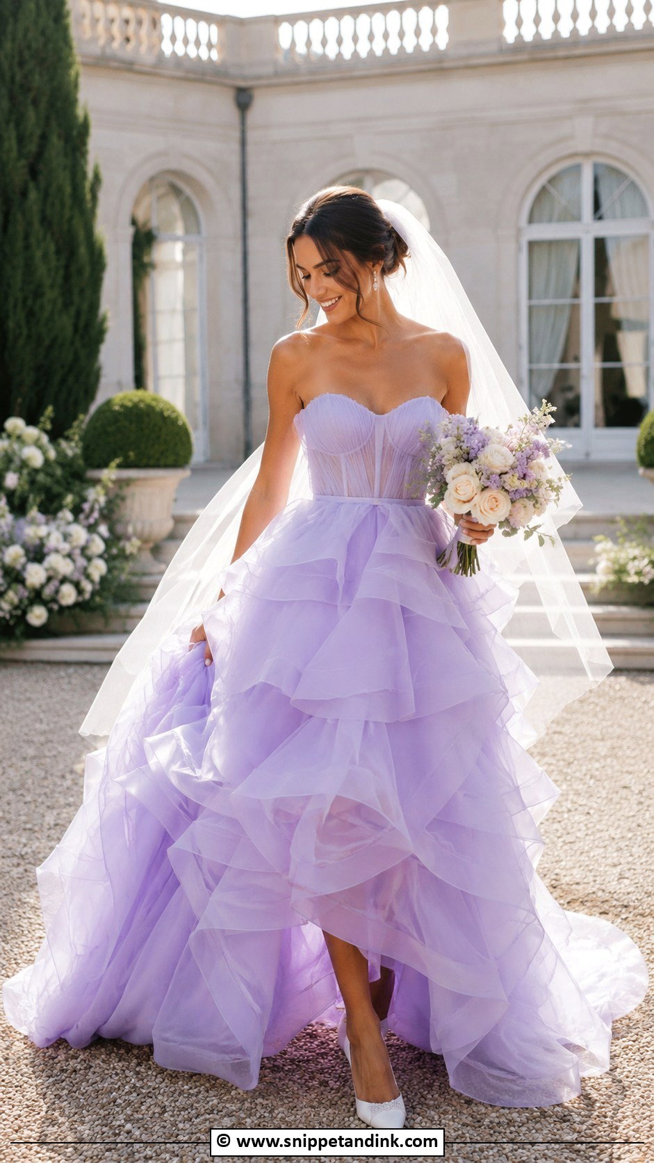 Lavender Organza Wedding Dress - Snippet and Ink - 30 Purple Wedding Dress Ideas