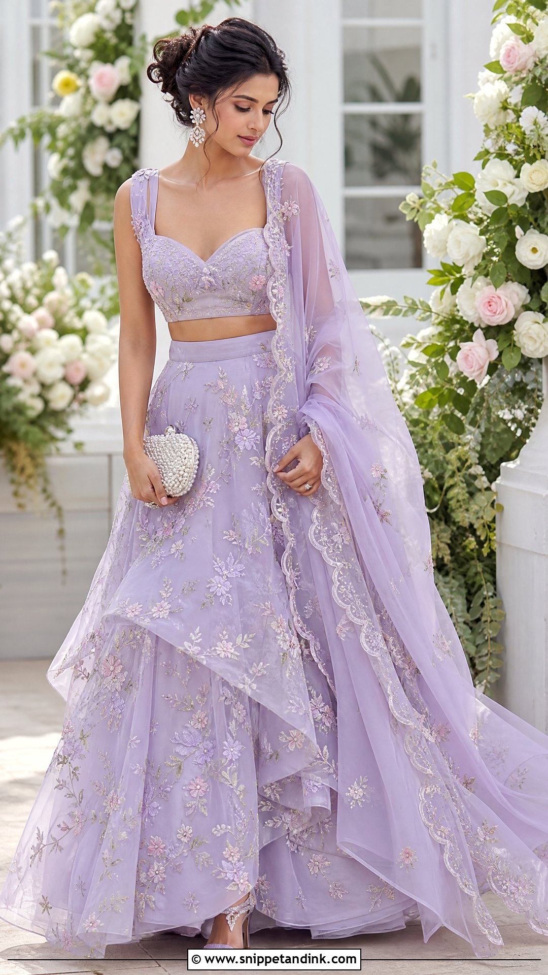Lavender Organza Wedding Lehenga - Snippet and Ink - 20 Lenghas for Wedding Ideas