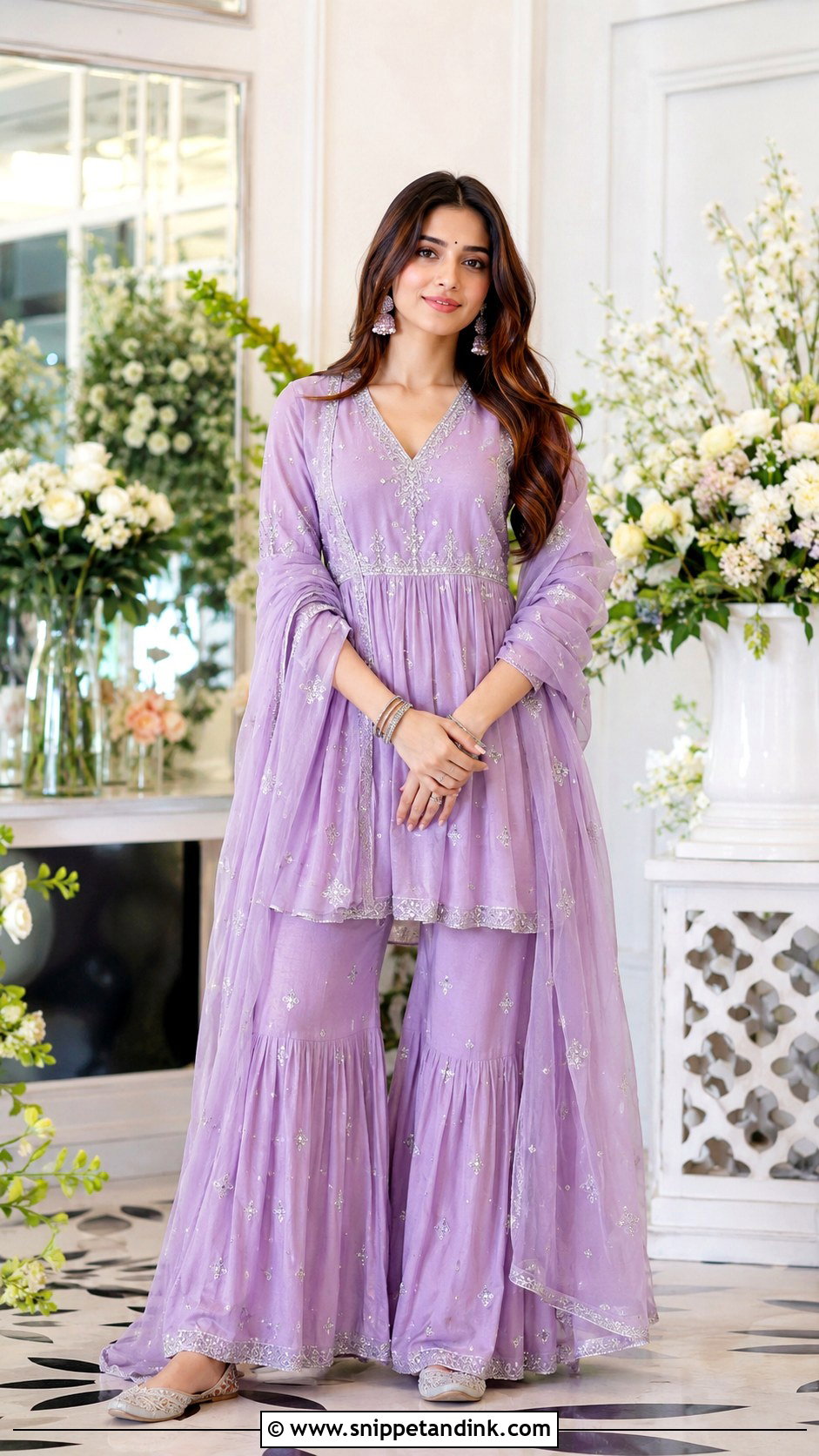 Lavender Peplum Sharara Grah Shanti Outfit - Snippet and Ink - 20 Grah Shanti Outfit Ideas