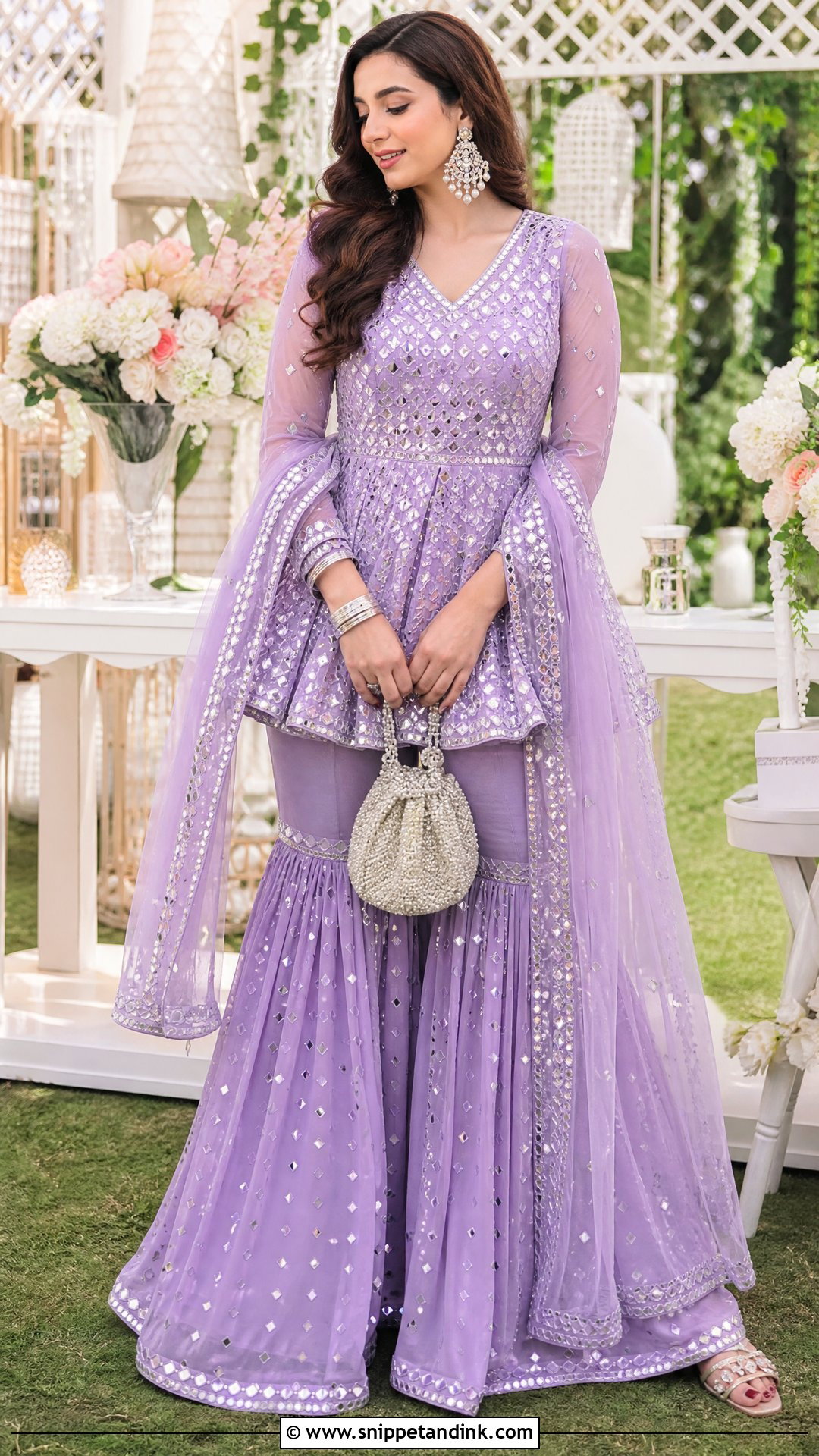 Lavender Peplum Sharara Mehendi Outfit - Snippet and Ink - 20 Mehendi Ceremony Outfit Ideas