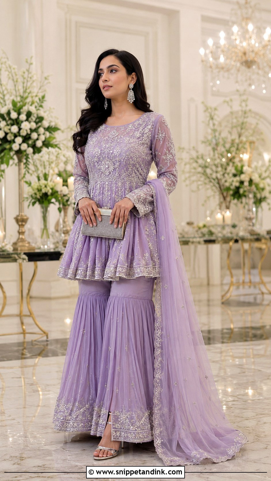 Lavender Peplum Sharara Outfit - Snippet and Ink - 30 Pakistani Wedding Outfits Sisters