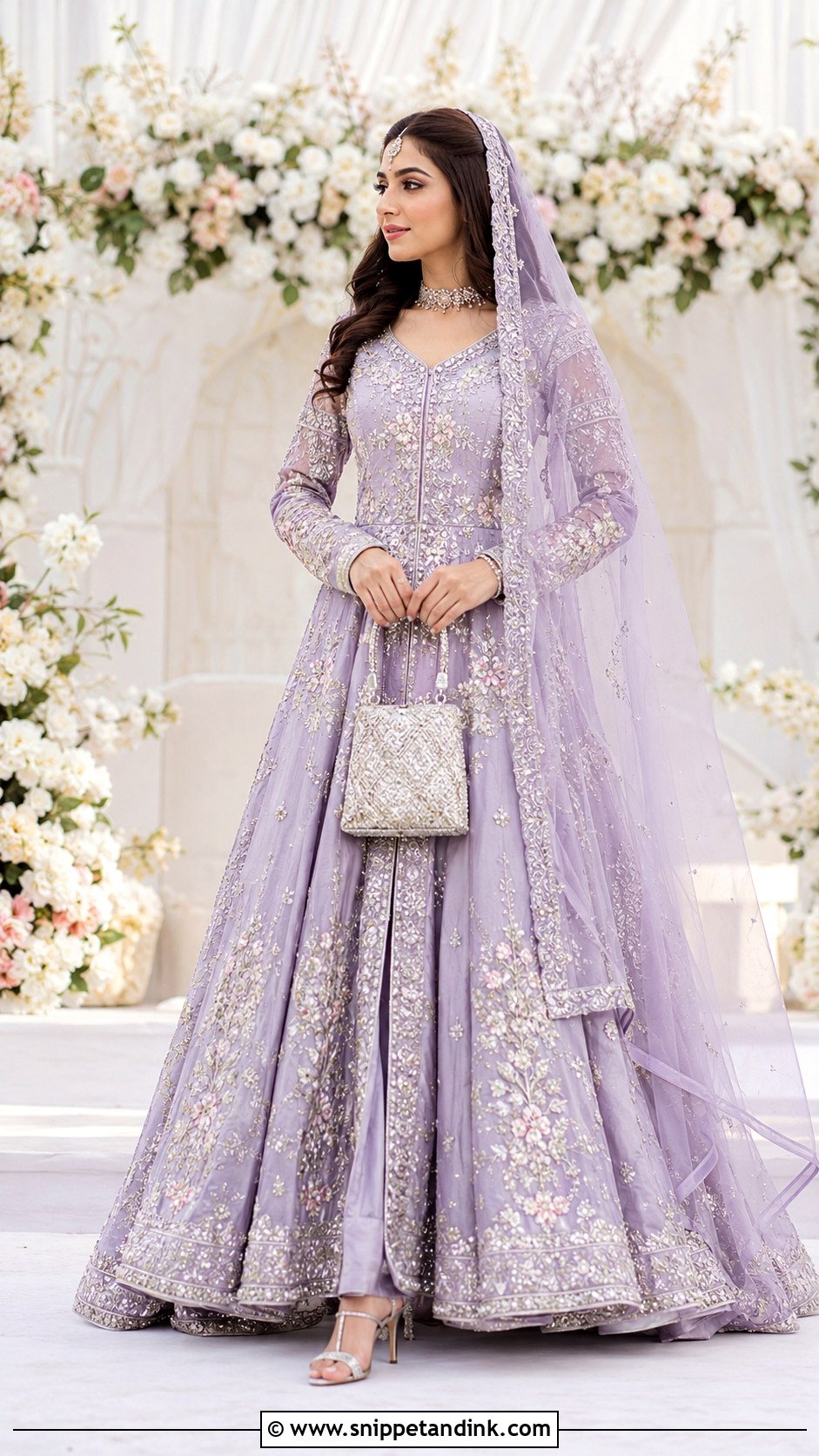 Lavender Pishwas Bridal Nikkah Dress - Snippet and Ink - 20 Bridal Nikkah Dresses
