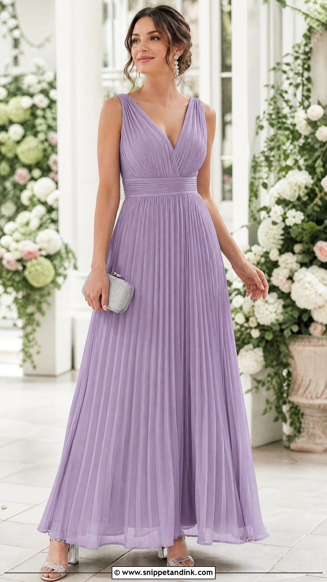 Lavender Pleated Empire Gown - Snippet and Ink - 20 Empire Gown Ideas