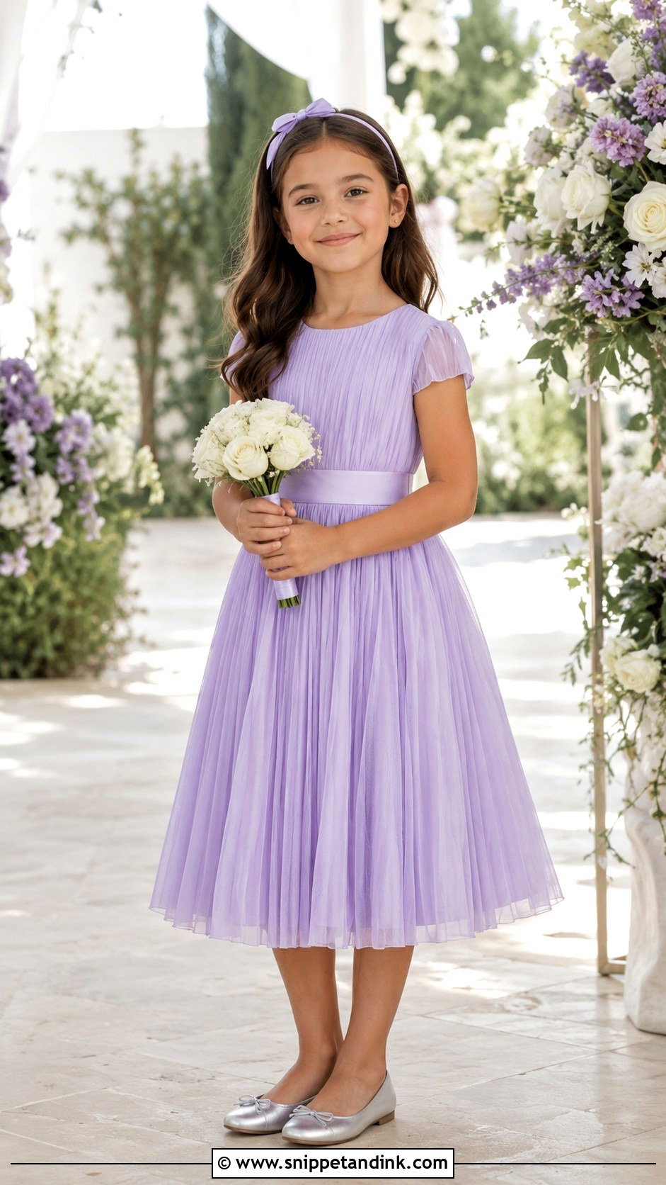 Lavender Pleated Girl Wedding Dress - Snippet and Ink - 20 Girl Dresses for Wedding