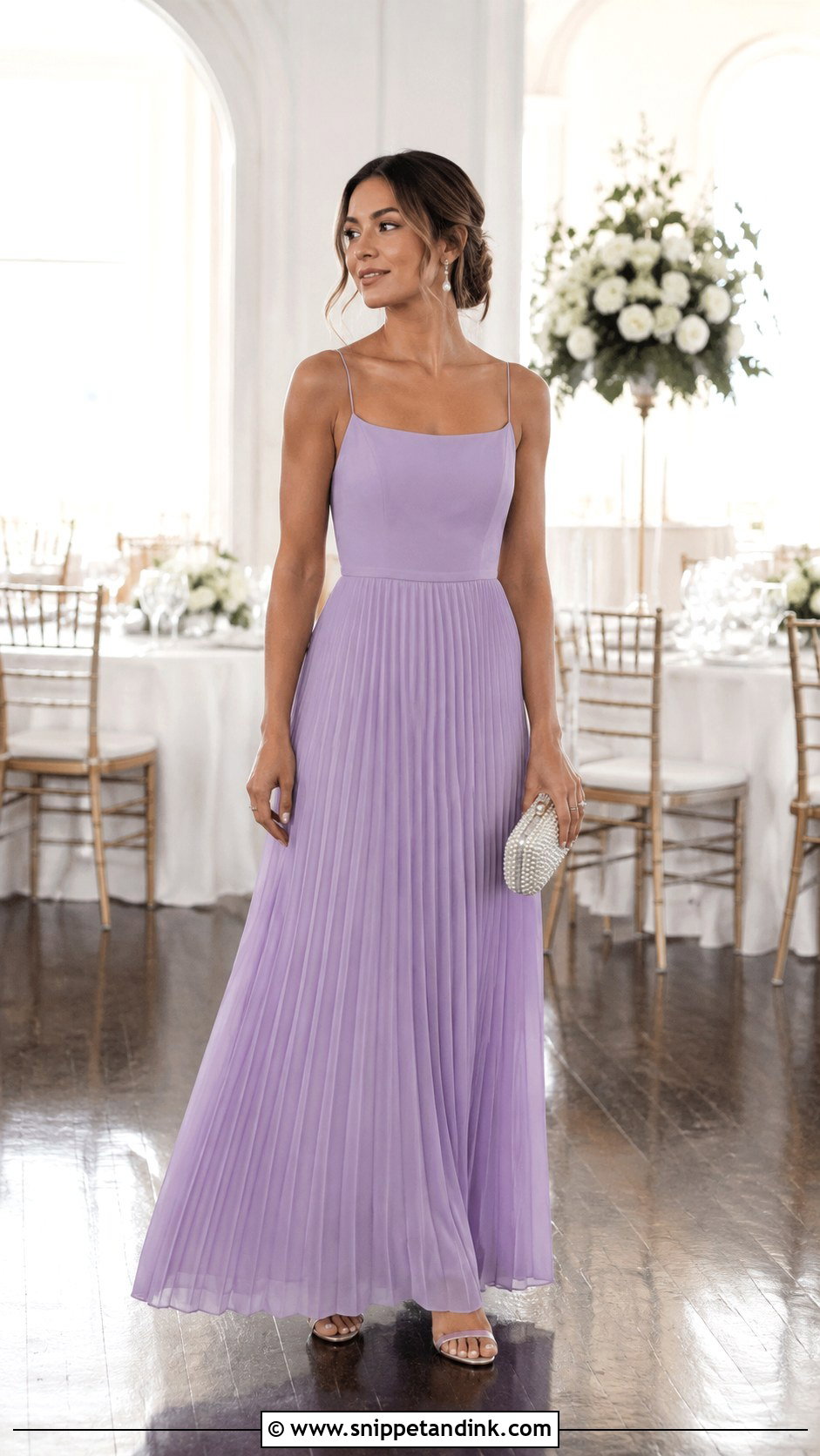Lavender Pleated Gown - Snippet and Ink - 30 Lavender Gown Ideas