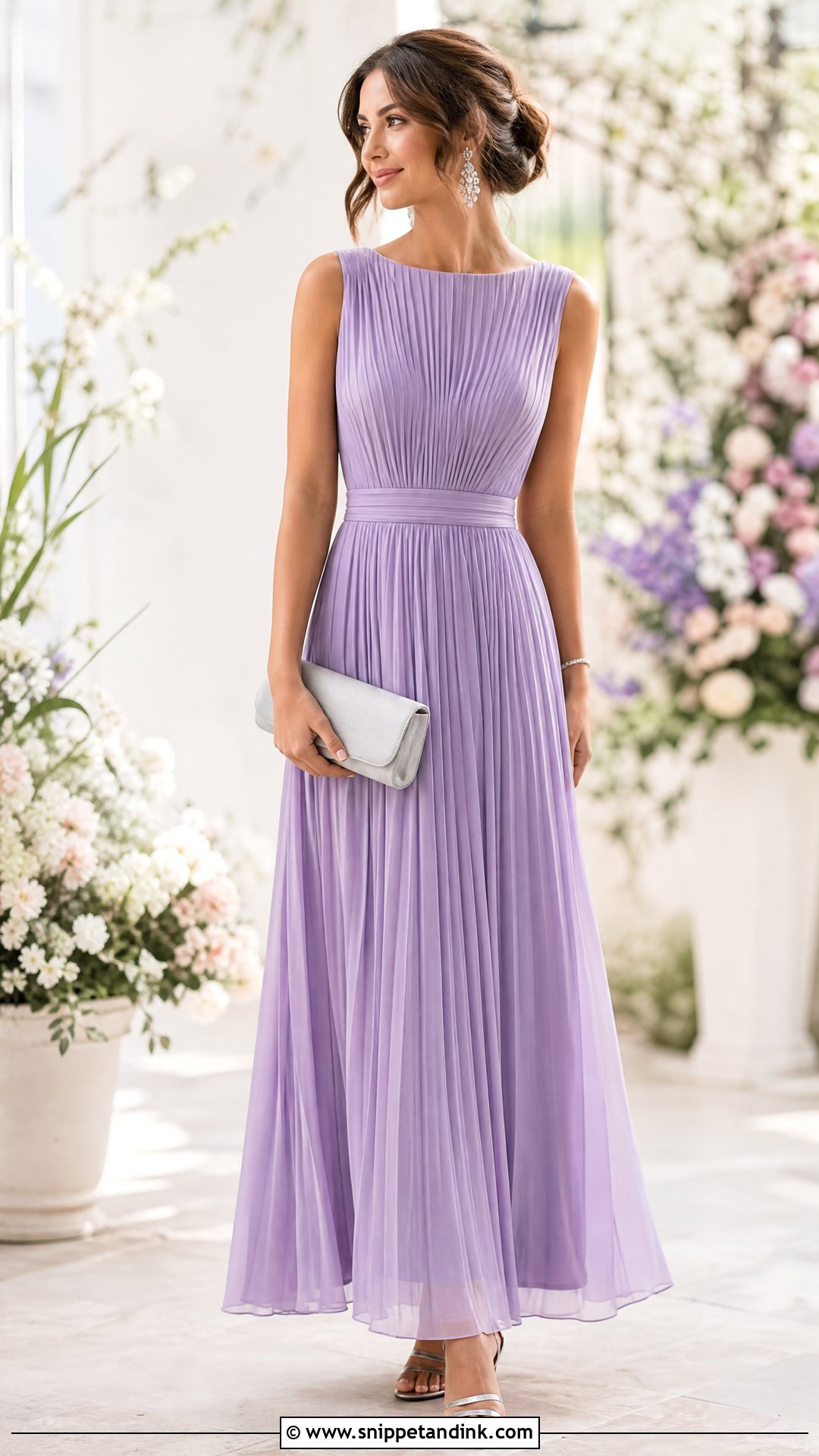 Lavender Pleated Maid of Honor Dress - Snippet and Ink - 20 Wedding Made of Honor Dresses