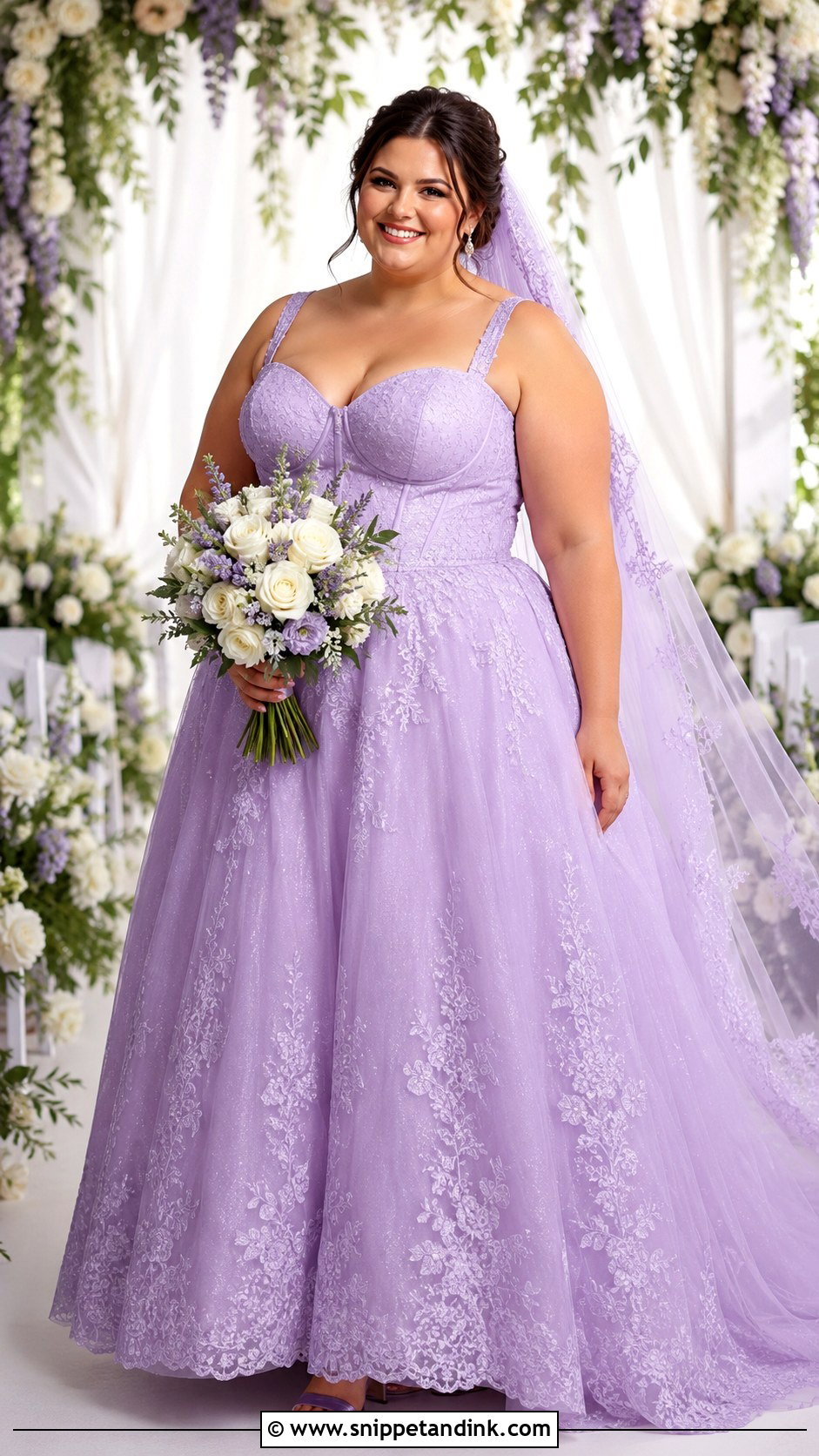 Lavender Plus Size Wedding Dress - Snippet and Ink - 30 Lavender Wedding Dress Ideas