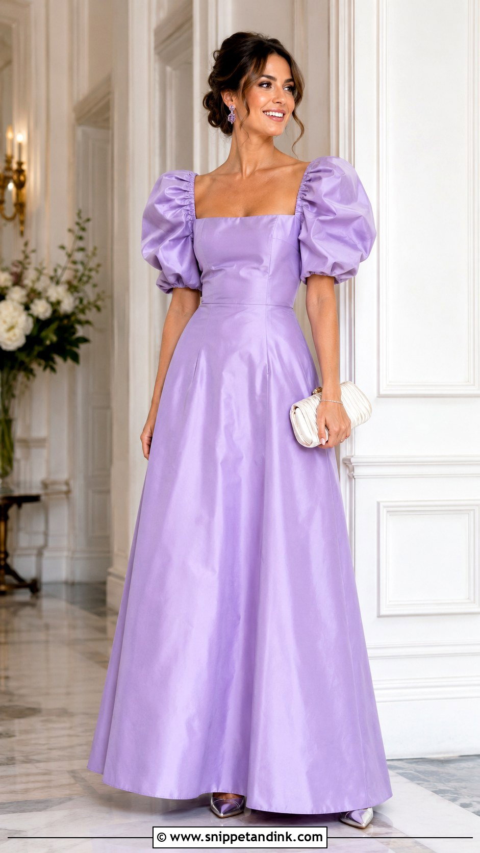 Lavender Puff Sleeve Taffeta Gown - Snippet and Ink - 20 Taffeta Gown Ideas