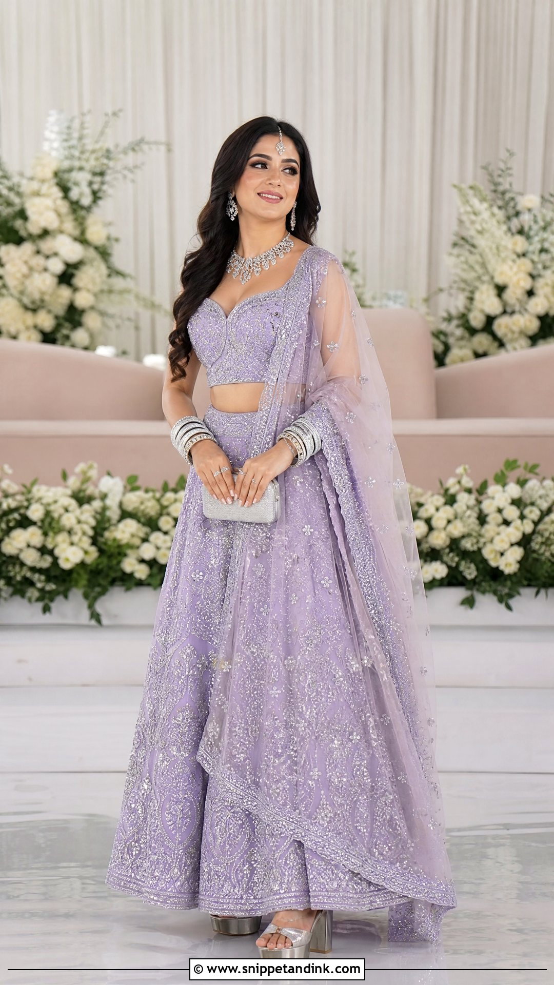 Lavender Punjabi Bridal Reception Lehenga - Snippet and Ink - 25 Sikh Wedding Dress Punjabi Bride Ideas