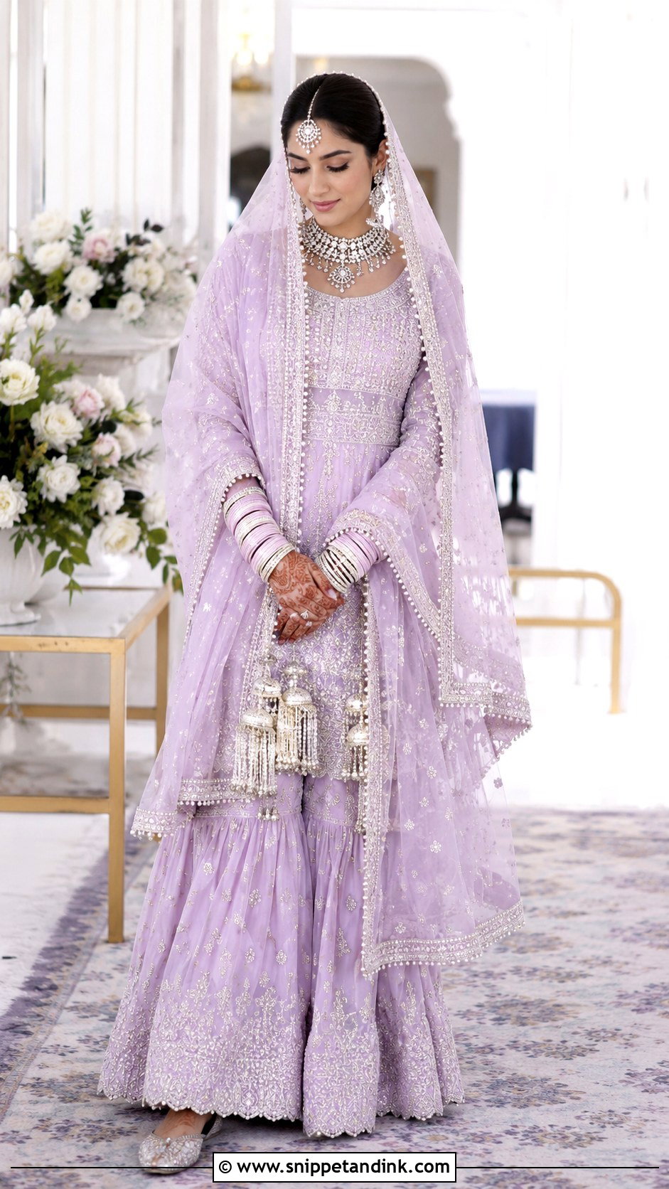 Lavender Punjabi Bridal Suit With Pearl Work - Snippet and Ink - 25 Punjabi Wedding Suit Bridal Sikh Bride Ideas