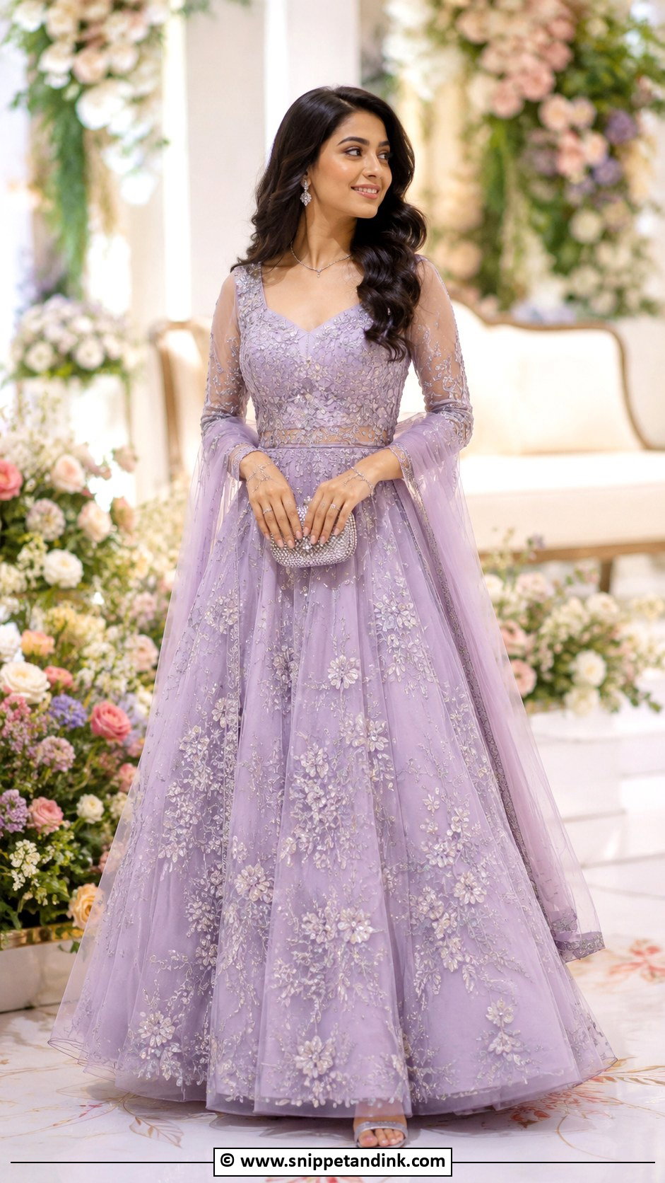 Lavender Reception Gown - Snippet and Ink - 25 Indian Receptions Bridal Gowns