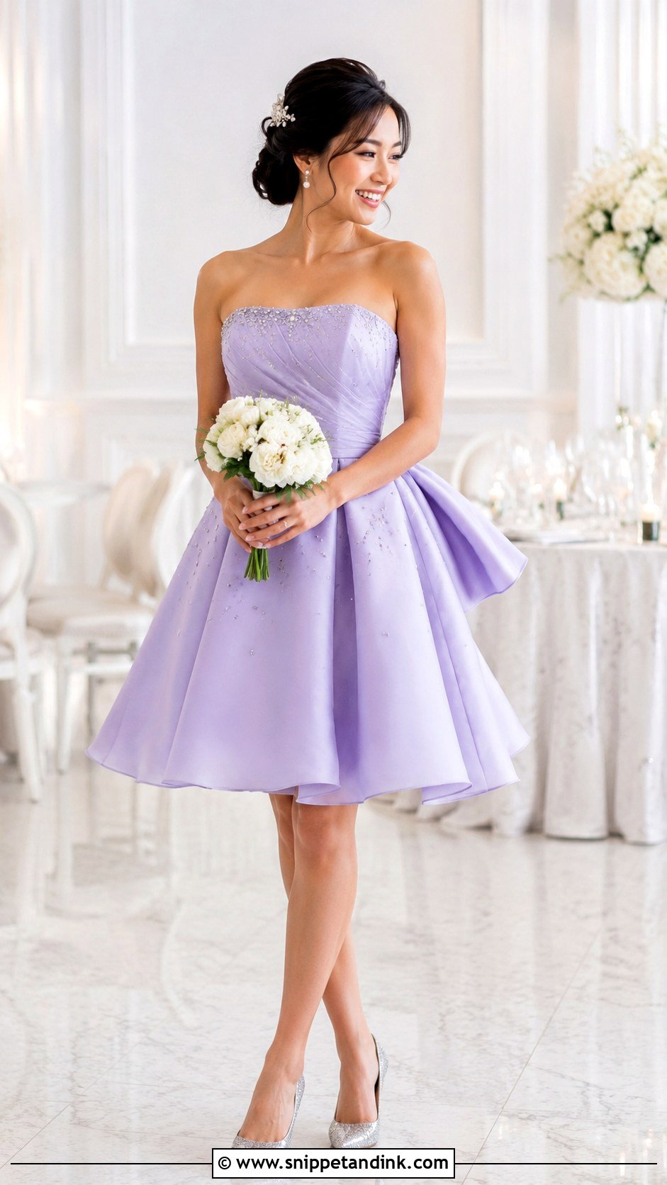 Lavender Reception Wedding Dress With Embellished Pumps - Snippet and Ink - 20 Purple Wedding Dress the Bride Ideas