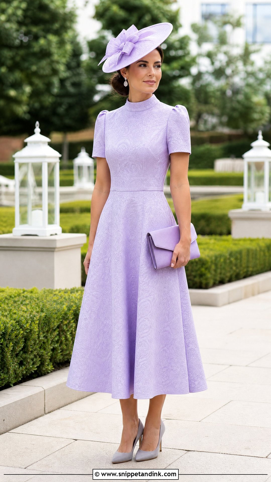 Lavender Royal Wedding A Line Dress Outfit - Snippet and Ink - 20 Royal Wedding Outfits