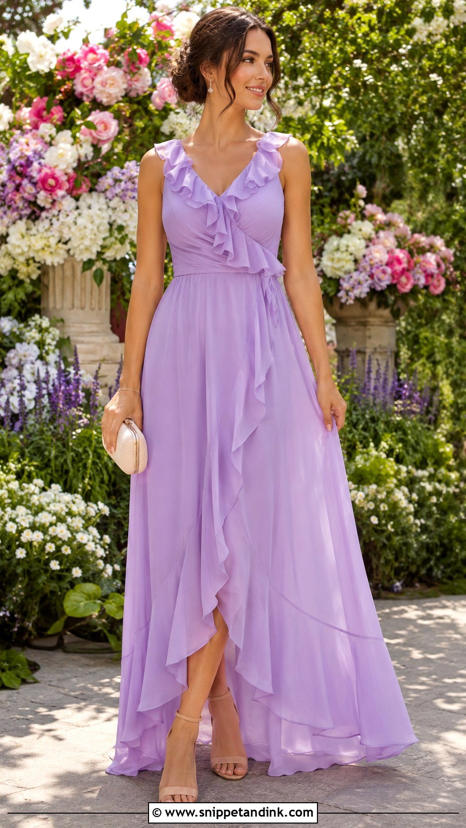 Lavender Ruffle Gown - Snippet and Ink - 30 Lavender Gown Ideas