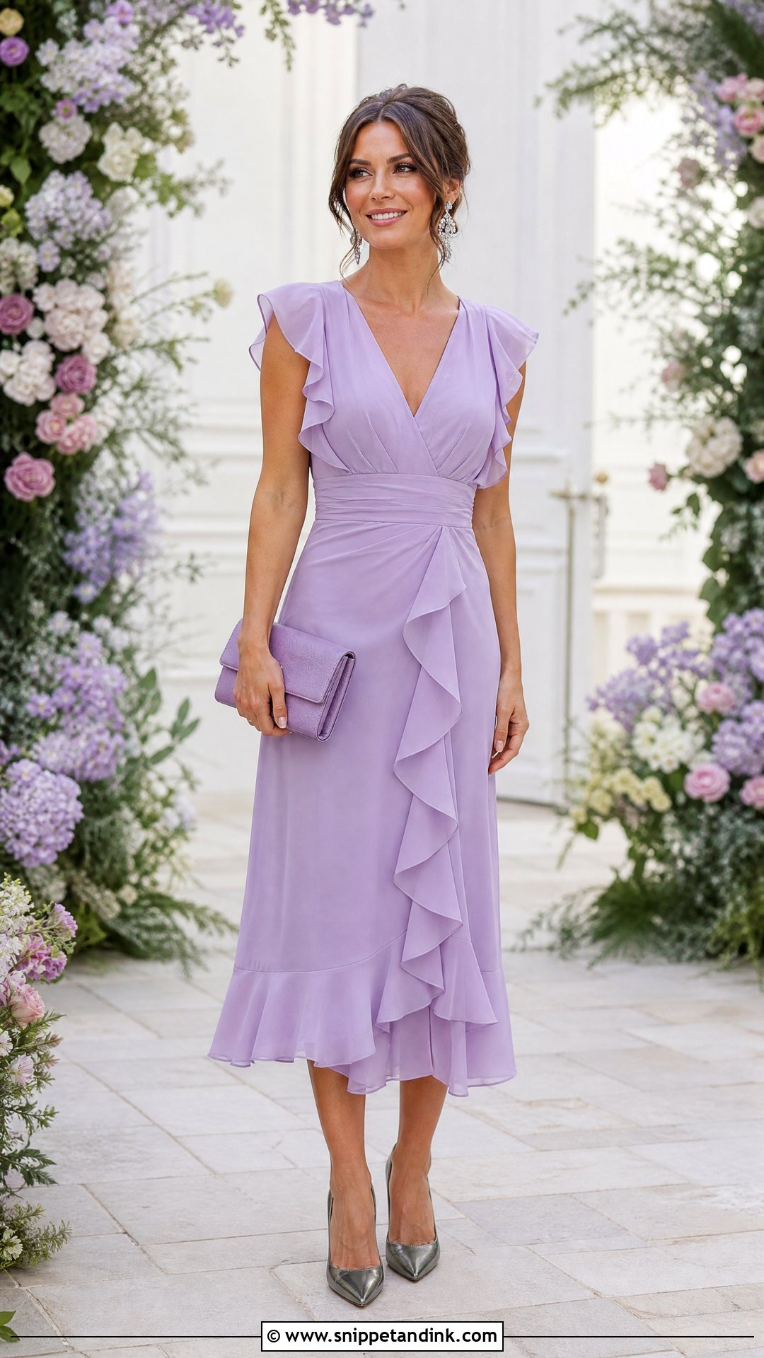 Lavender Ruffle Spring Wedding Dress - Snippet and Ink - 20 Spring Wedding Dresses
