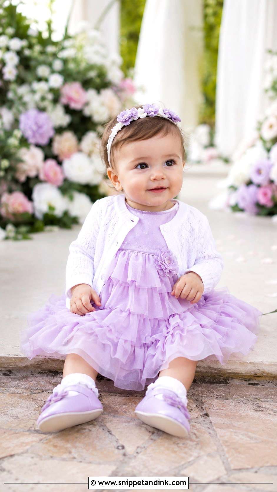 Lavender Ruffle Wedding Baby Dress - Snippet and Ink - 20 Baby Dresses for Wedding