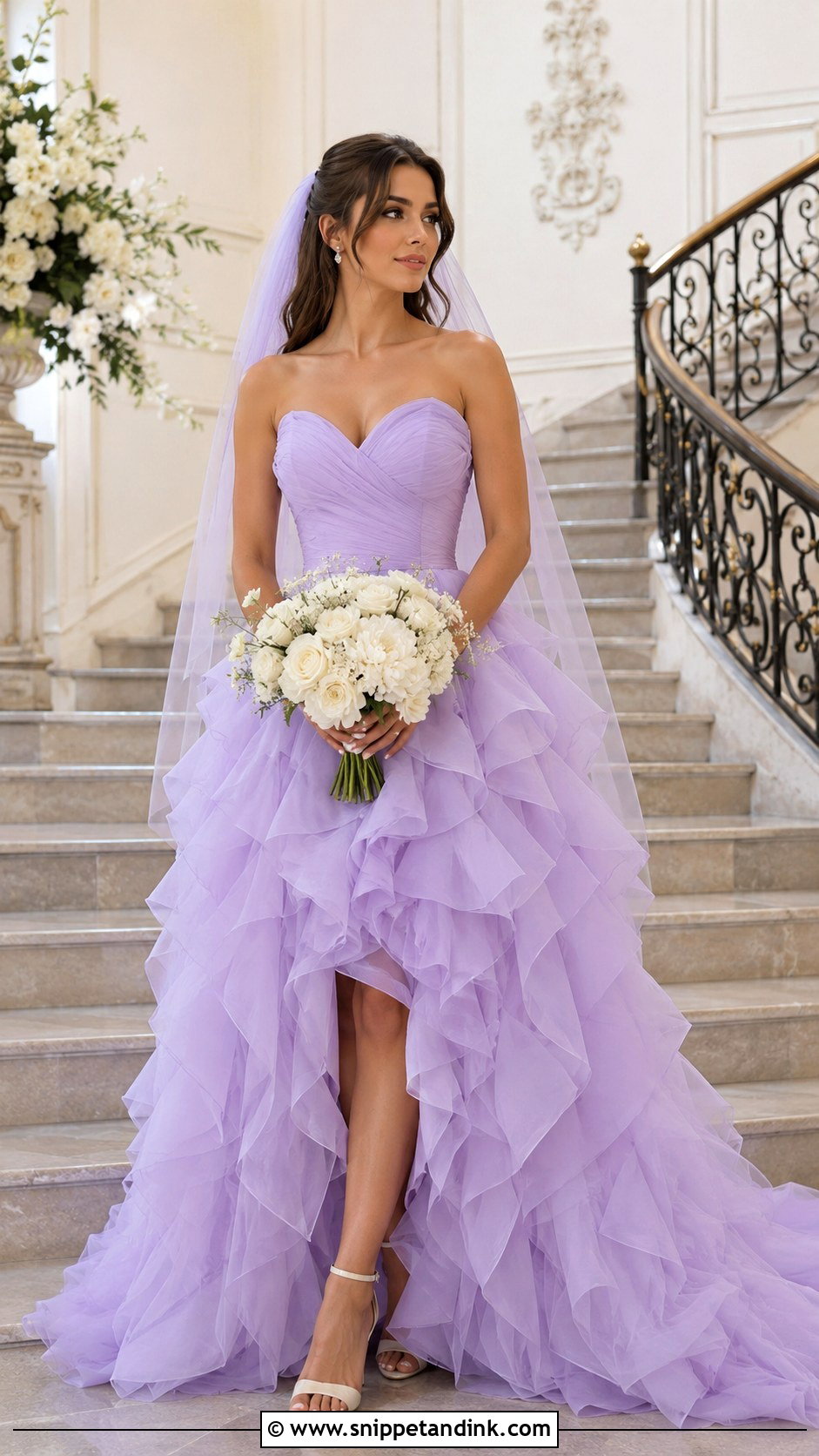 Lavender Ruffle Wedding Dress - Snippet and Ink - 30 Lavender Wedding Dress Ideas