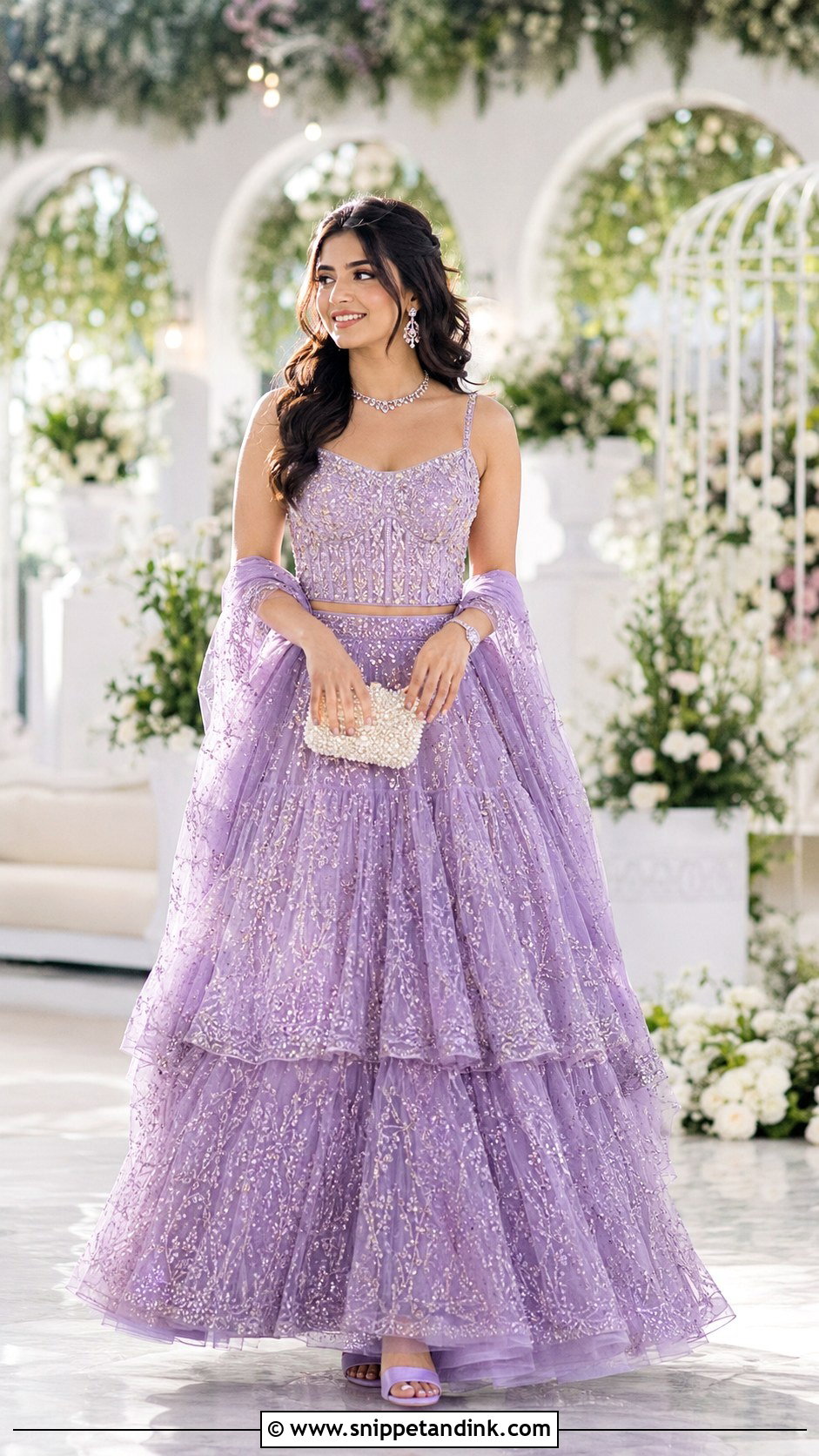 Lavender Sajna Reception Lehenga - Snippet and Ink - 20 Sajna Bridal Wear Designer Ideas