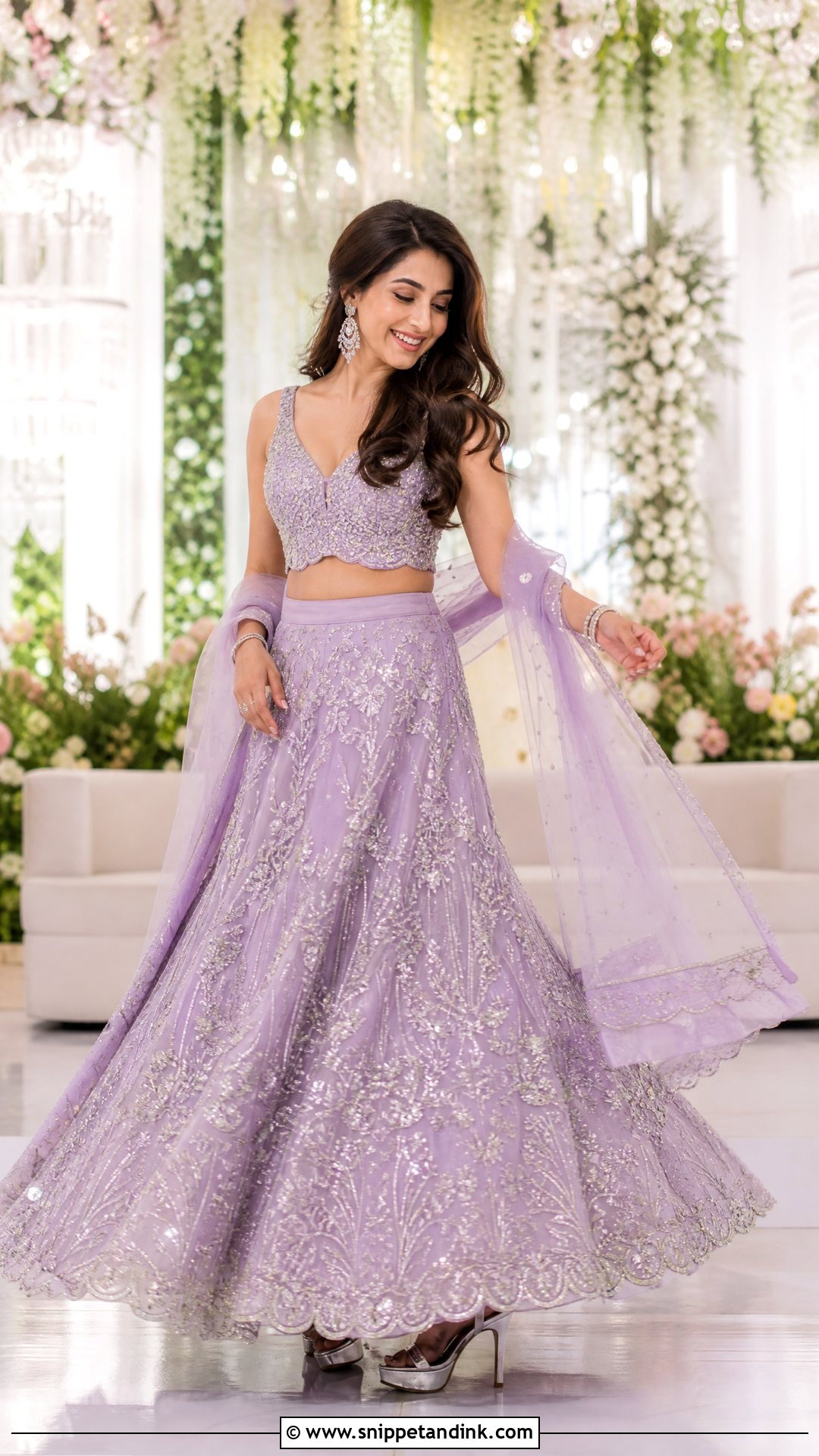Lavender Sangeet Lehenga - Snippet and Ink - 25 Bridal Sangeet Outfit Indian Weddings Ideas