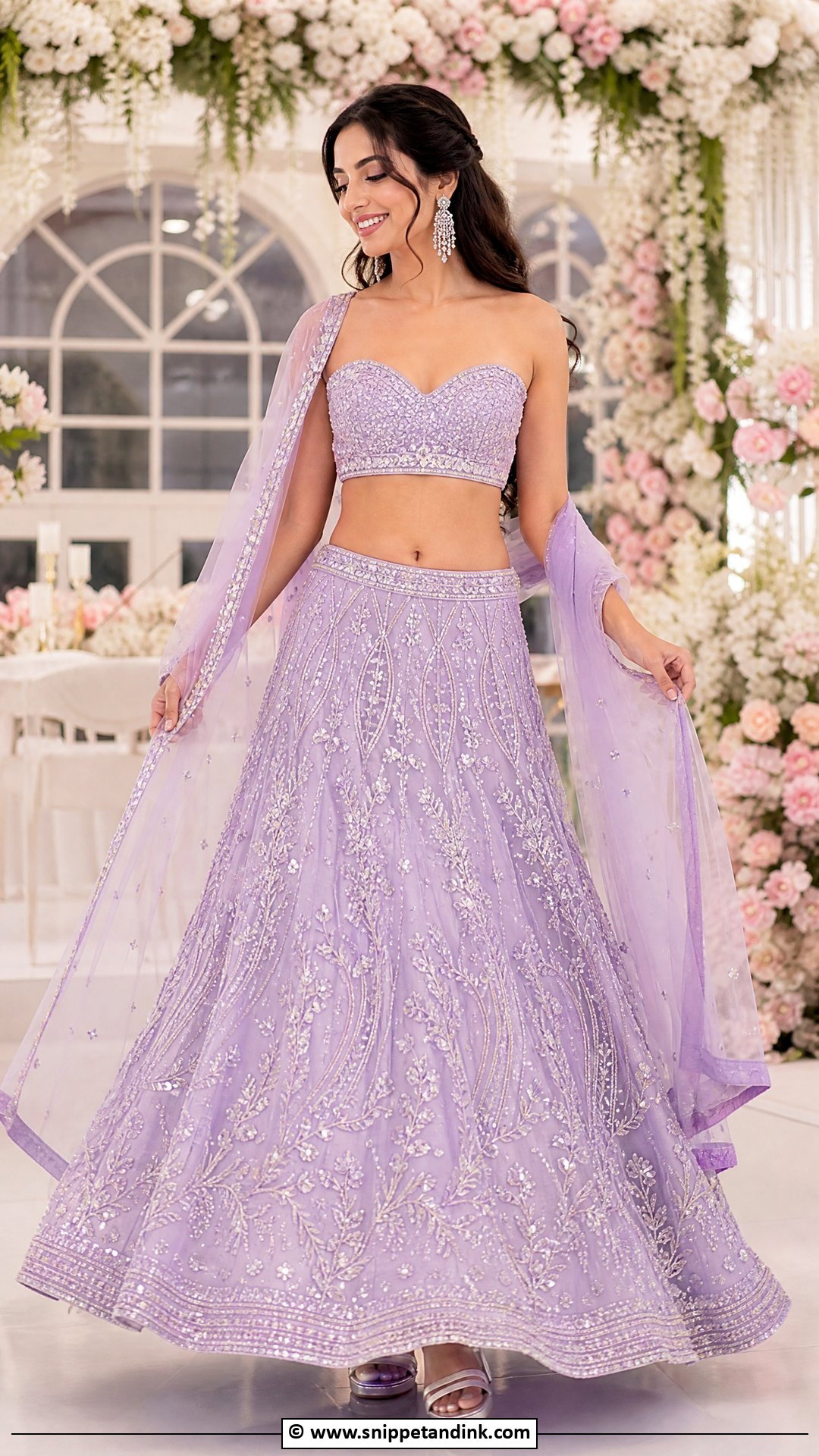 Lavender Sangeet Lehenga - Snippet and Ink - 35 Bridal Sangeet Outfit Ideas
