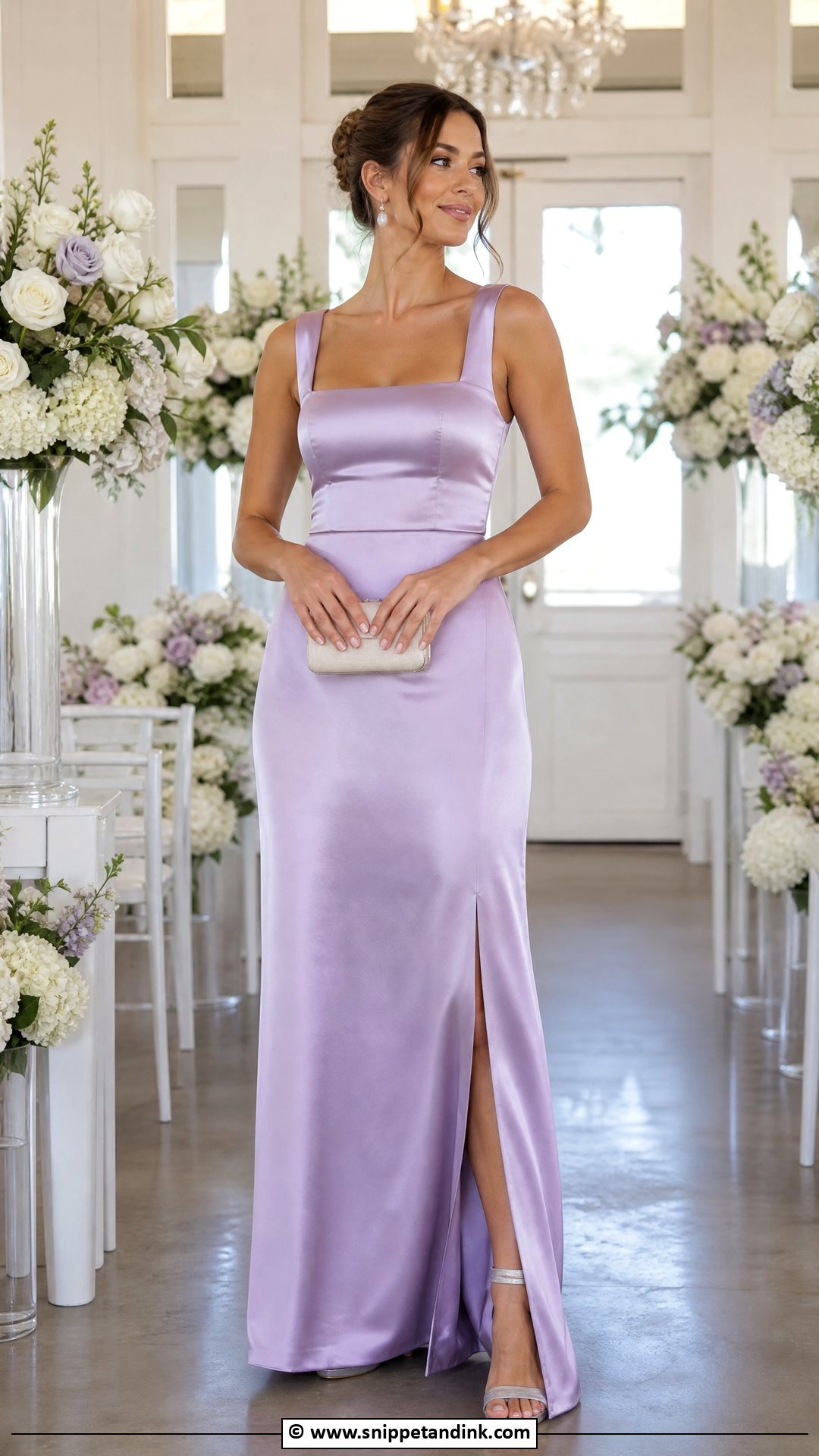 Lavender Satin Maid Of Honour Dress - Snippet and Ink - 35 Maid of Honour Dresses