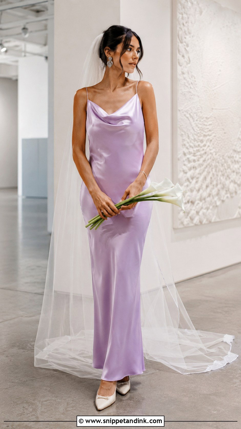 Lavender Satin Slip Bridal Dress - Snippet and Ink - 20 Lavender Bridal Dress Ideas