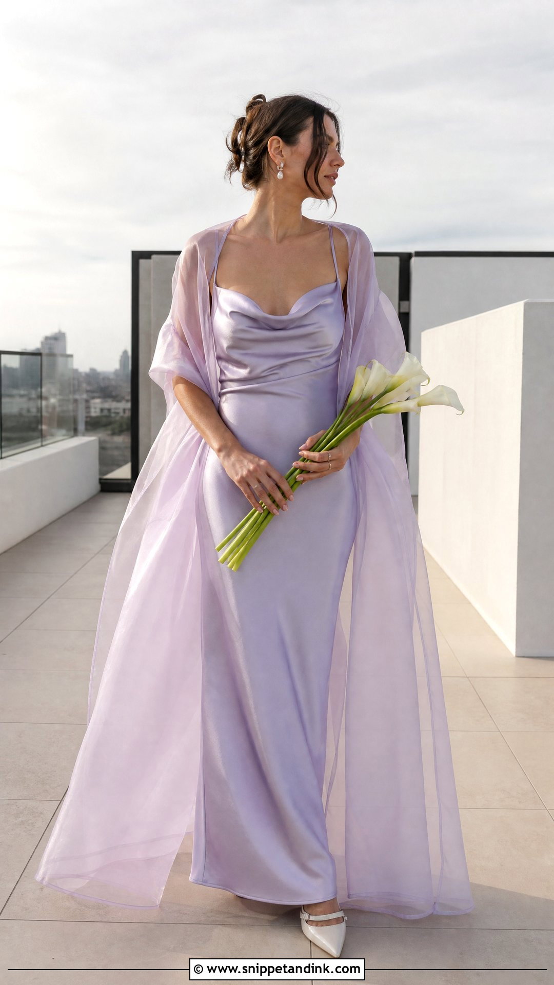 Lavender Satin Slip Bridal Dress - Snippet and Ink - 20 Purple Bridal Dress Ideas