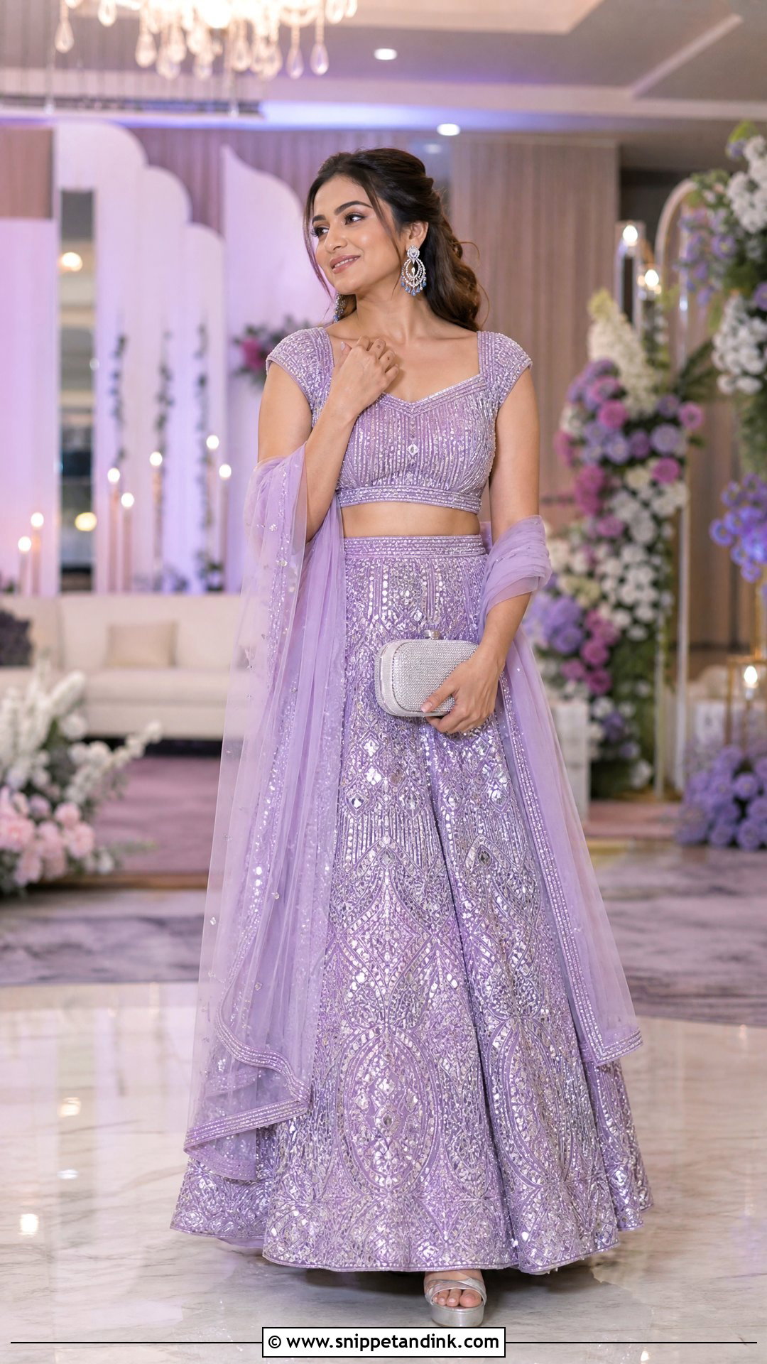 Lavender Sequin Lehenga - Snippet and Ink - 20 Pastel Indian Wedding Dress Ideas