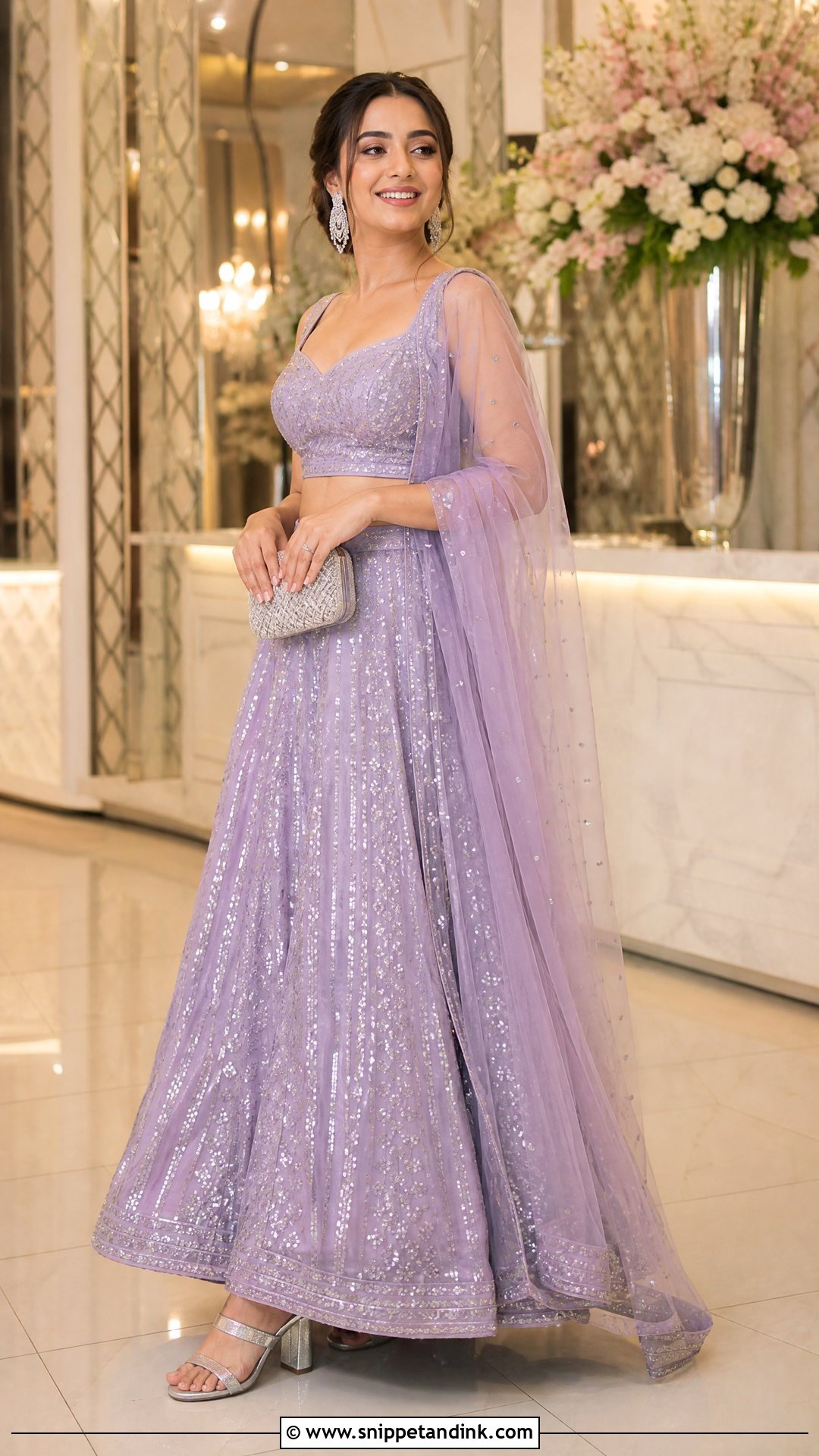 Lavender Sequin Lehenga - Snippet and Ink - 20 Wedding Lenghas Ideas