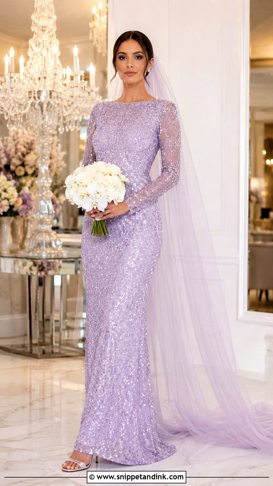 Lavender Sequin Wedding Dress - Snippet and Ink - 30 Lavender Wedding Dress Ideas