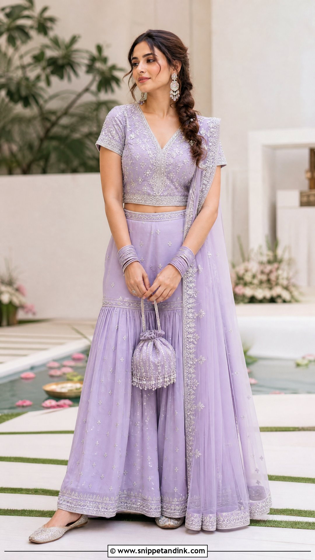 Lavender Sharara Jaago Outfit - Snippet and Ink - 25 Jaago Outfit Ideas