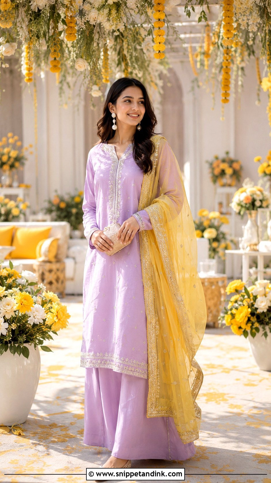 Lavender Sharara Set For Haldi - Snippet and Ink - 25 Lavender Haldi Outfit Ideas