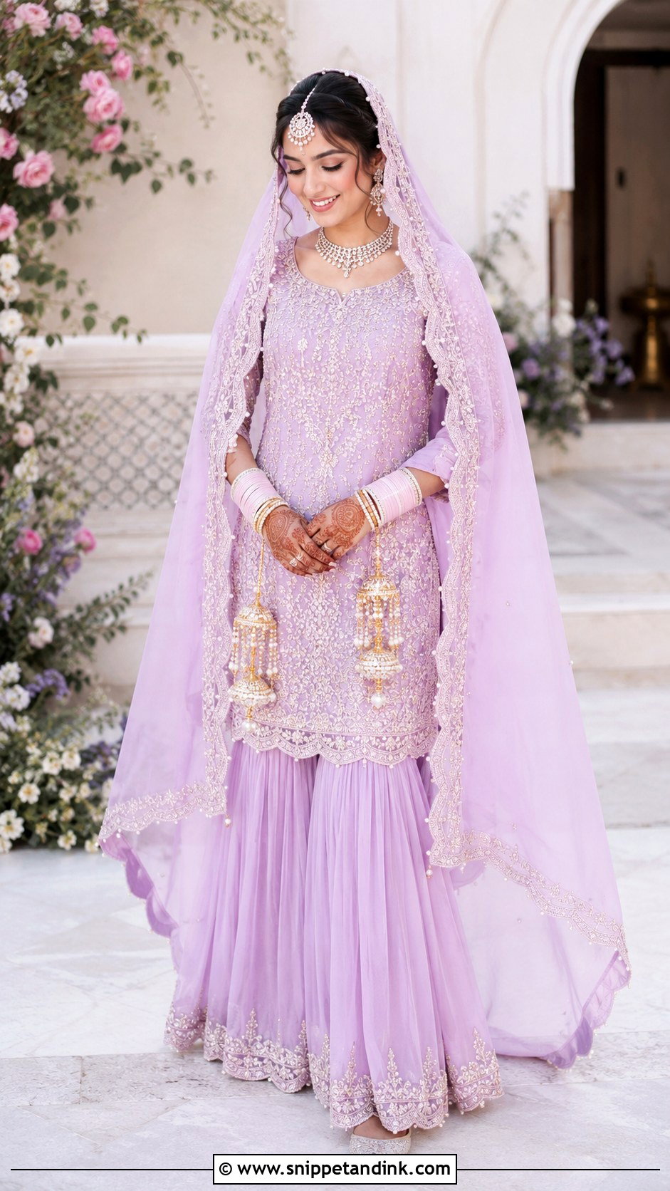 Lavender Sharara Suit For Anand Karaj Bride - Snippet and Ink - 20 Anand Karaj Suit Bride Ideas