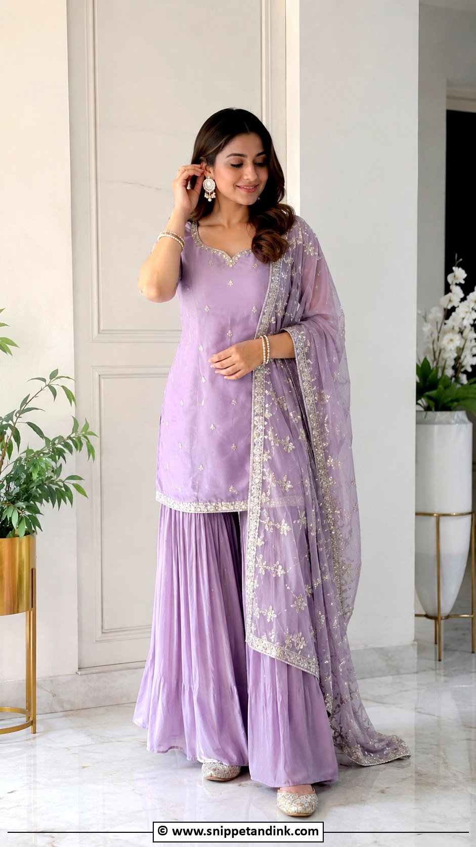 Lavender Sharara Suit For Anand Karaj - Snippet and Ink - 30 Anand Karaj Suit Ideas