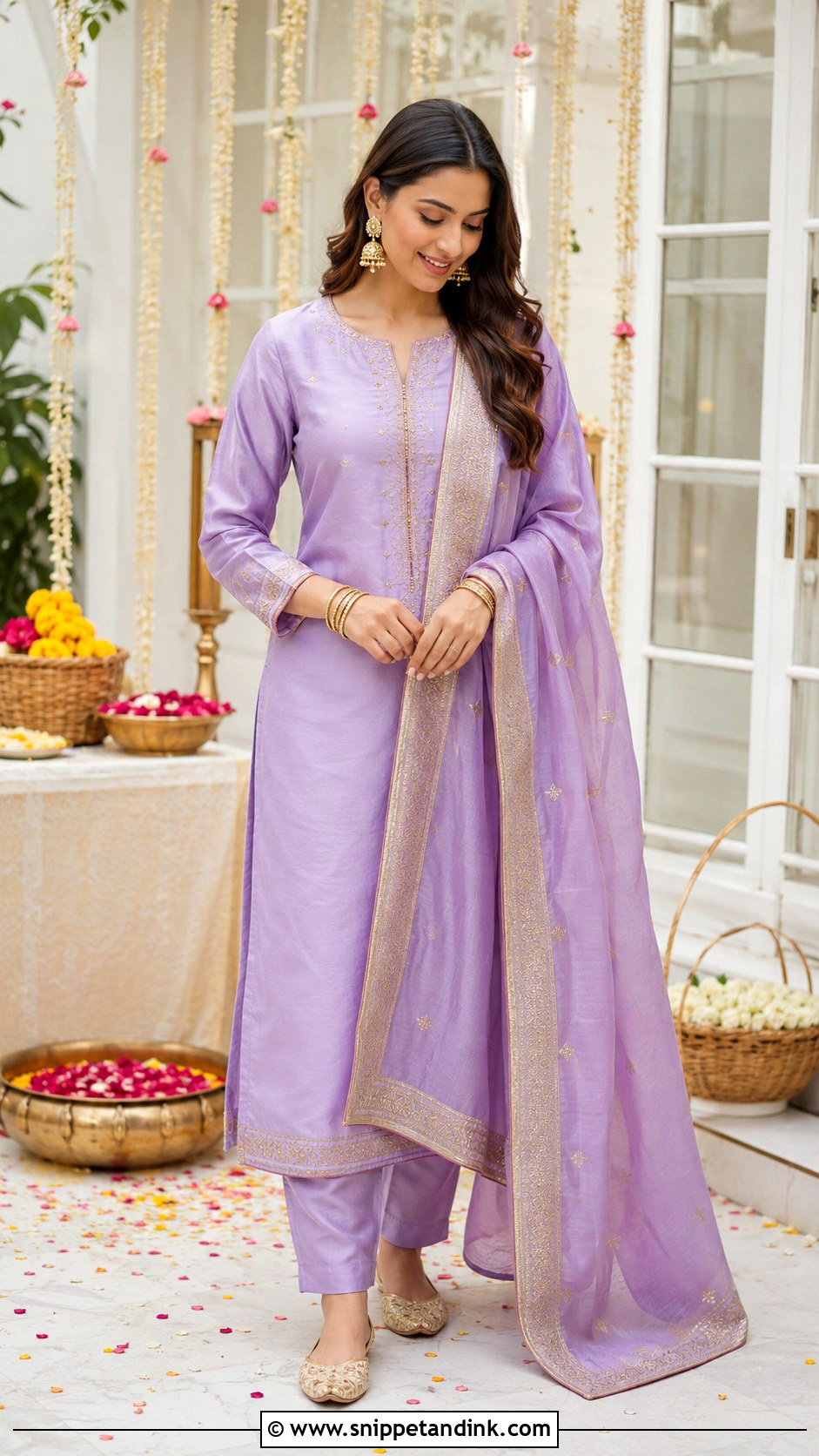 Lavender Silk Suit For Haldi - Snippet and Ink - 25 Lavender Haldi Outfit Ideas