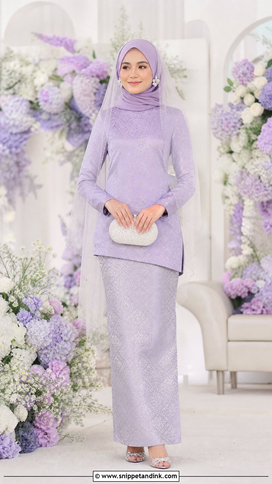 Lavender Songket Baju Kurung - Snippet and Ink - 20 Wedding Songket Ideas