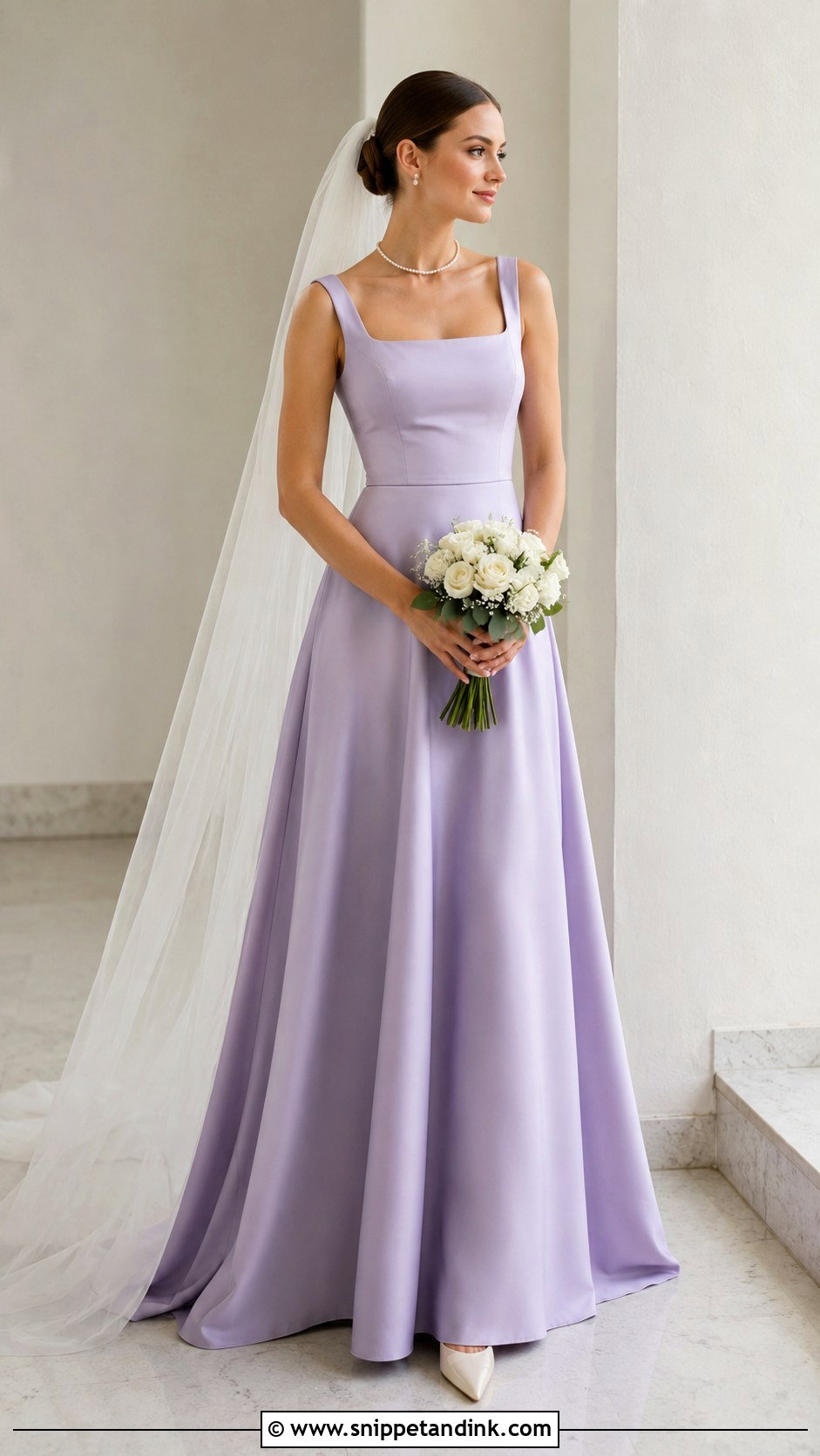 Lavender Square Neck Wedding Dress - Snippet and Ink - 20 Lavender Wedding Dress the Bride Ideas