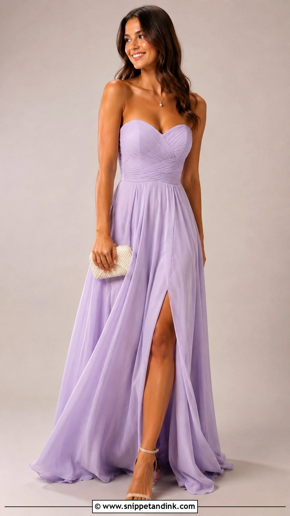 Lavender Sweetheart Neck Gown - Snippet and Ink - 30 Lavender Gown Ideas