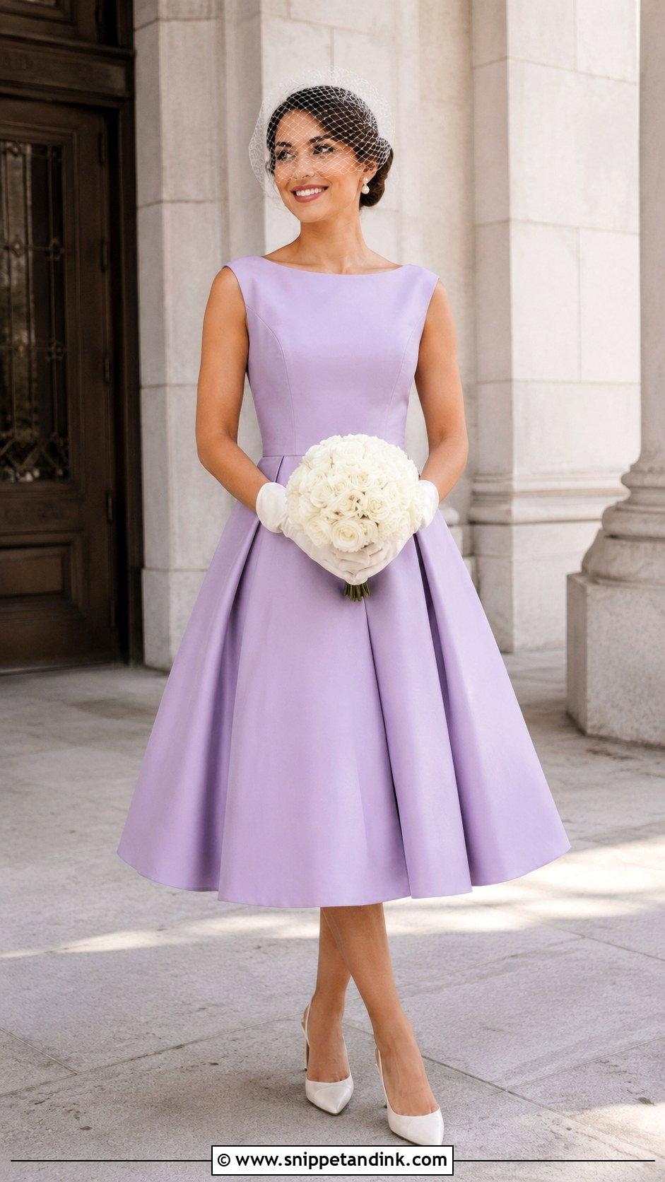 Lavender Tea Length Bridal Dress - Snippet and Ink - 20 Lavender Bridal Dress Ideas