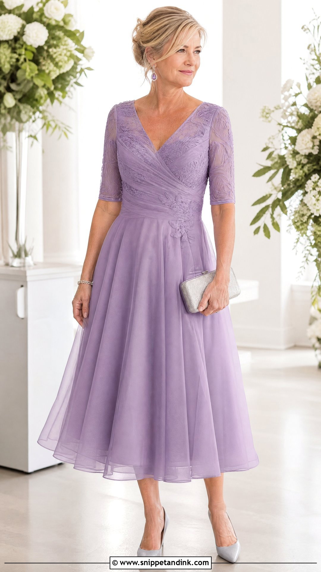 Lavender Tea Length Wedding Godmother Dress - Snippet and Ink - 20 Wedding Godmother Dress Ideas