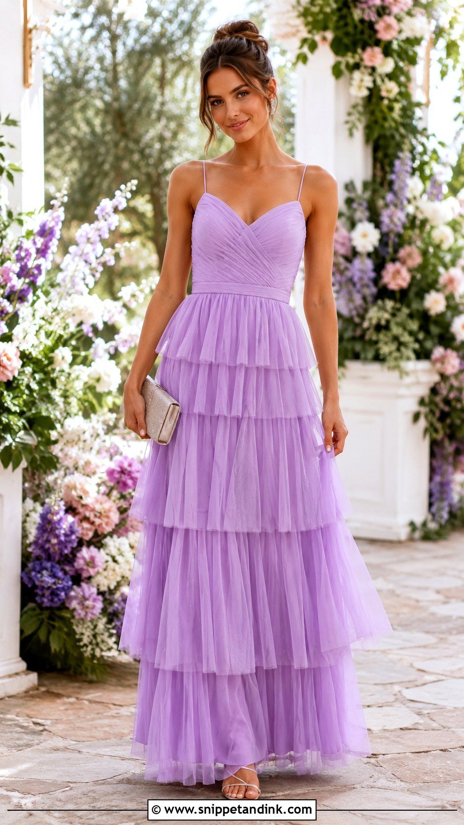Lavender Tiered Gown - Snippet and Ink - 30 Lavender Gown Ideas