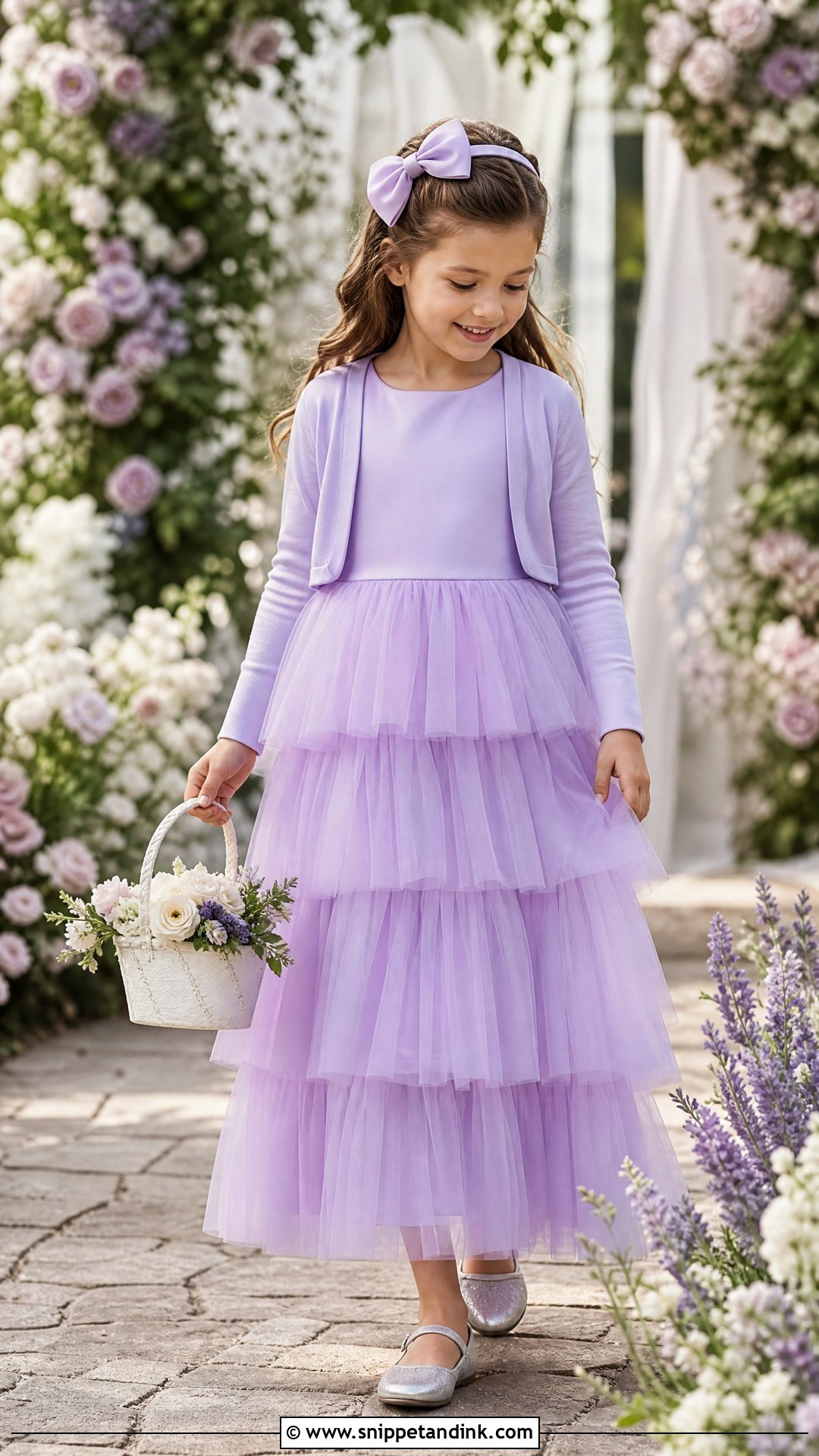 Lavender Tiered Tulle Kids Gown - Snippet and Ink - 20 Kids Gown Design Wedding Dresses