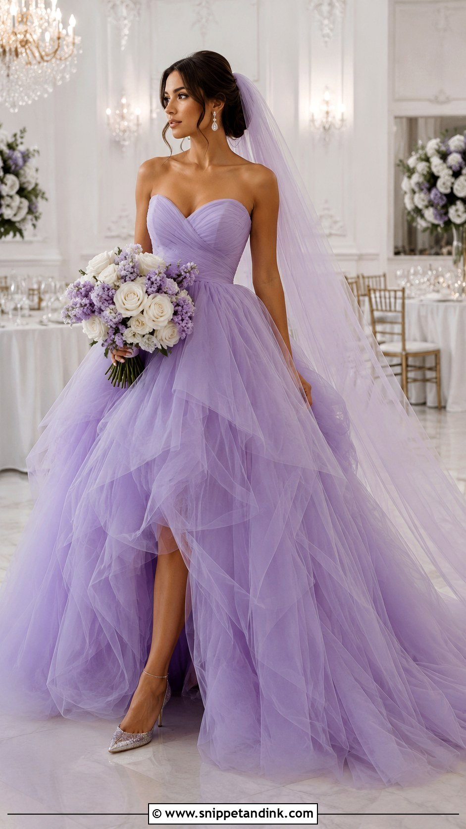 Lavender Tulle Ball Gown Wedding Dress - Snippet and Ink - 20 Lavender Wedding Dress the Bride Ideas