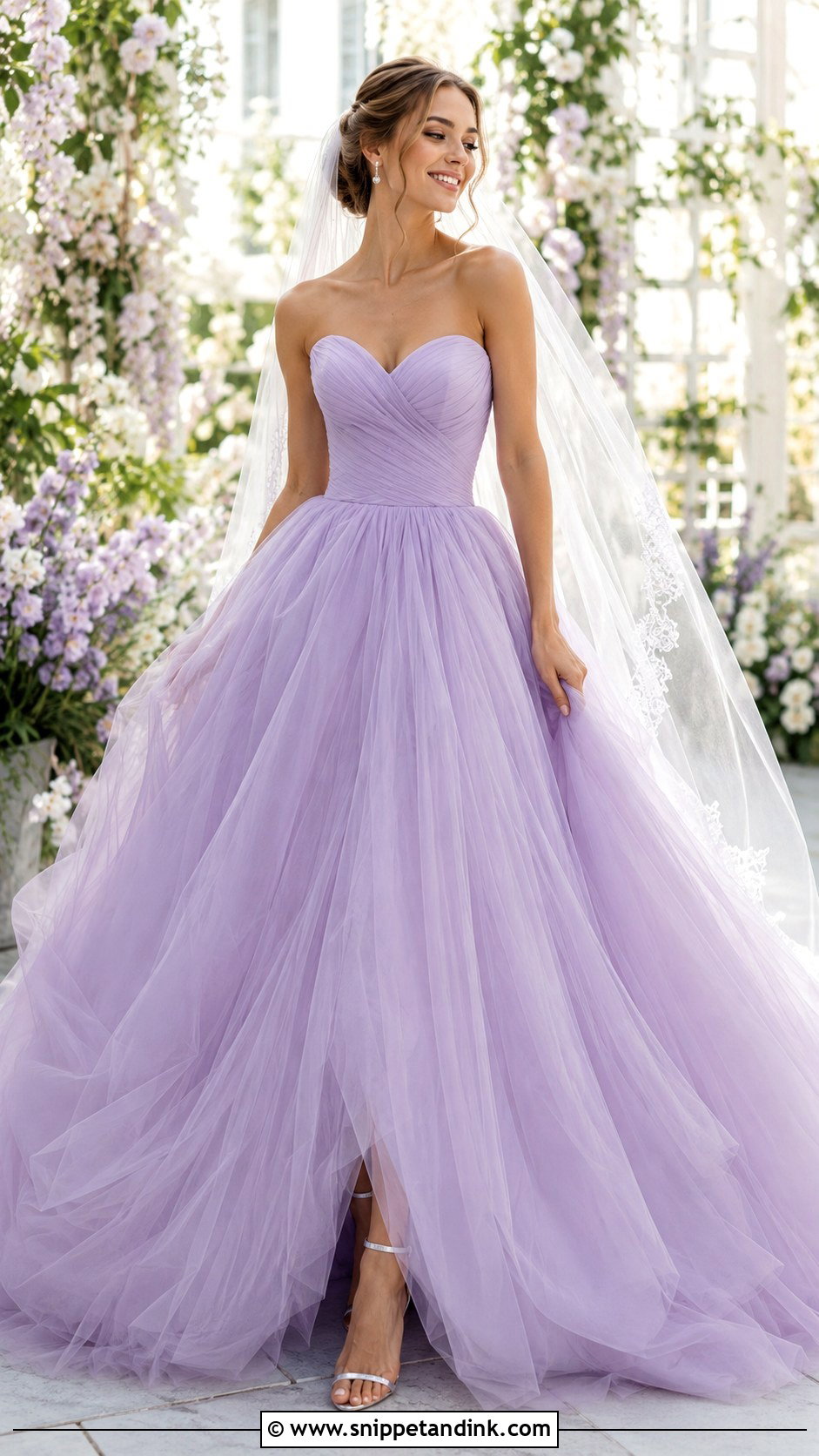 Lavender Tulle Ball Gown Wedding Dress - Snippet and Ink - 25 Light Purple Wedding Dress Ideas