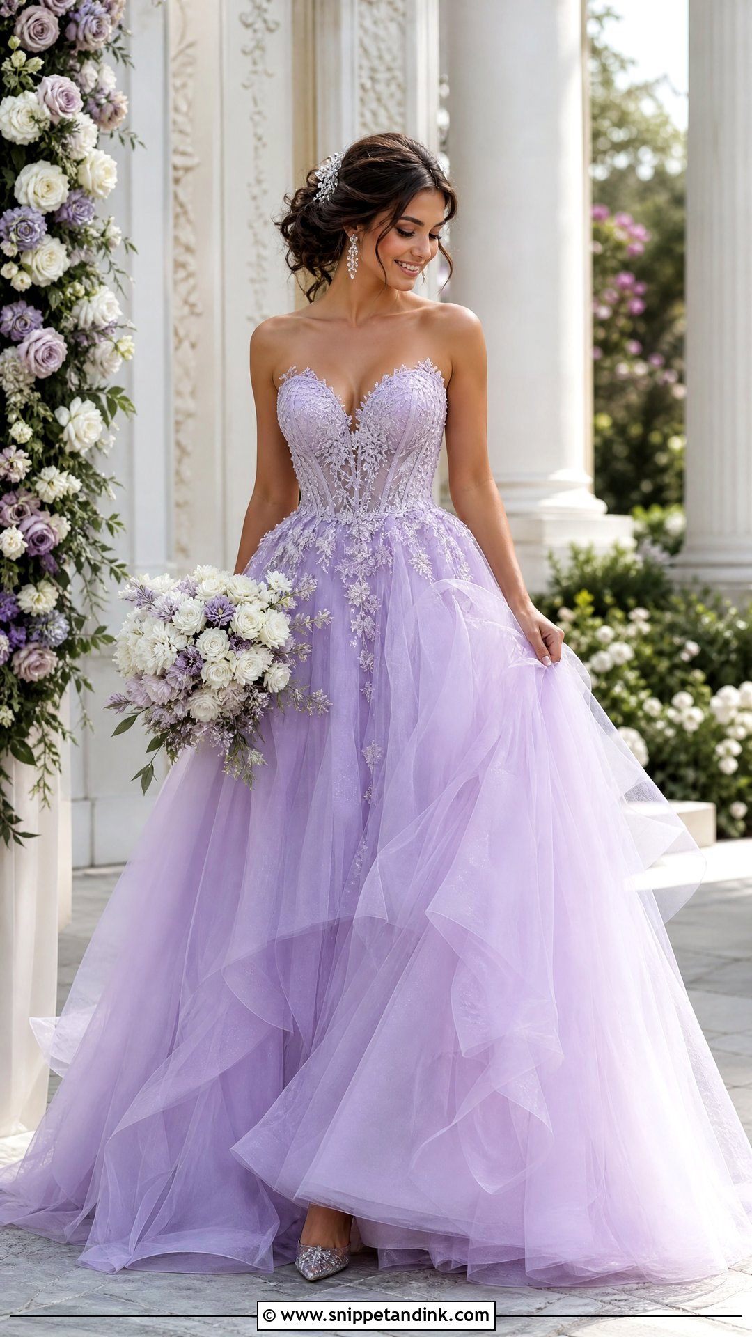 Lavender Tulle Ball Gown Wedding Dress - Snippet and Ink - 25 Purple Wedding Dresses