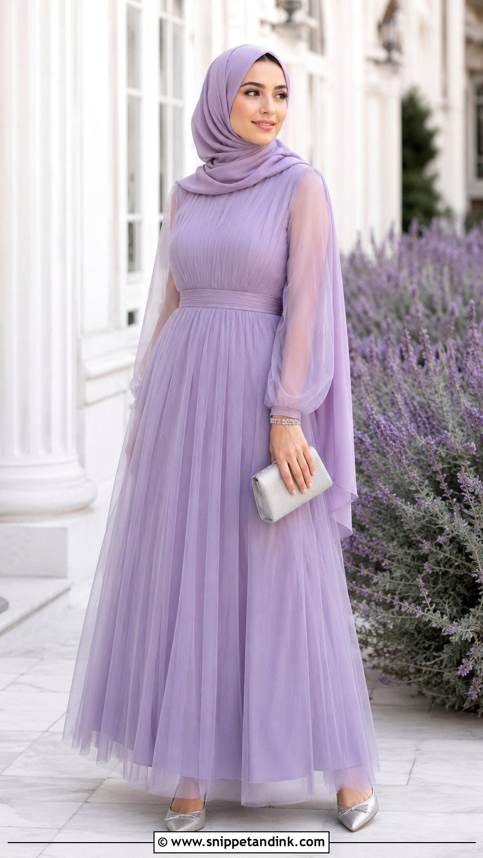 Lavender Tulle Bridesmaid Hijab Dress - Snippet and Ink - 20 Dress Braidsmaid Hijab Ideas