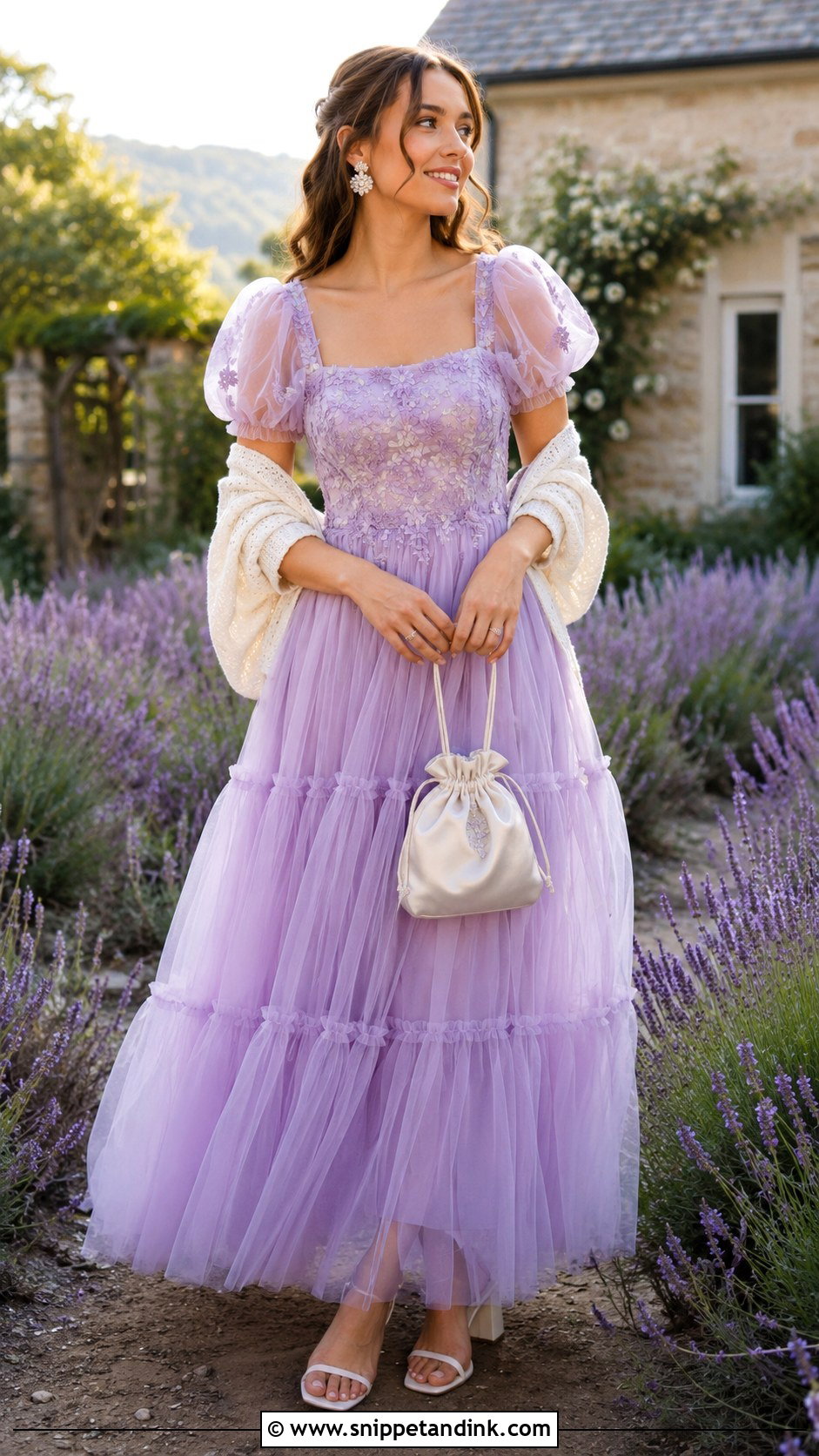Lavender Tulle Cottage Core Gown - Snippet and Ink - 20 Cottage Core Gown Ideas