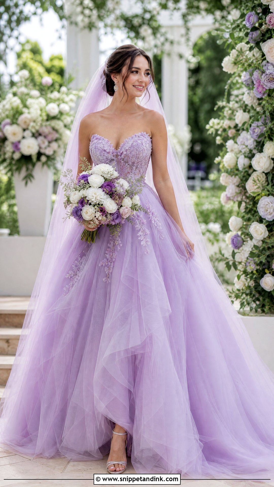 Lavender Tulle Purple Wedding Dress - Snippet and Ink - 20 Purple Bride Dress Ideas
