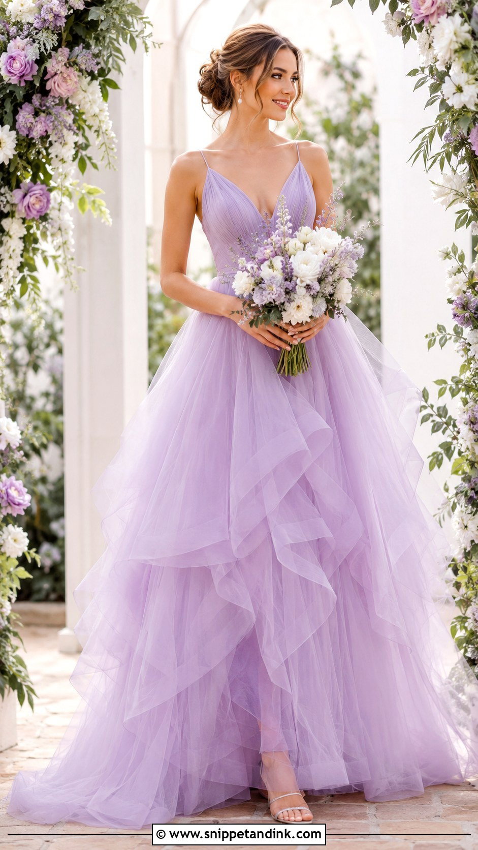 Lavender Tulle Purple Wedding Gown - Snippet and Ink - 25 Purple Wedding Gown Ideas