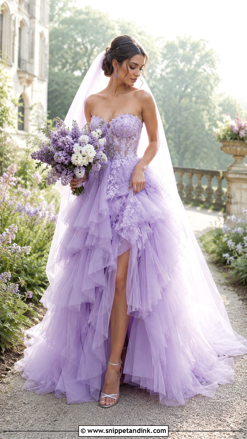 Lavender Tulle Wedding Dress Bride - Snippet and Ink - 20 Colorful Bride Ideas